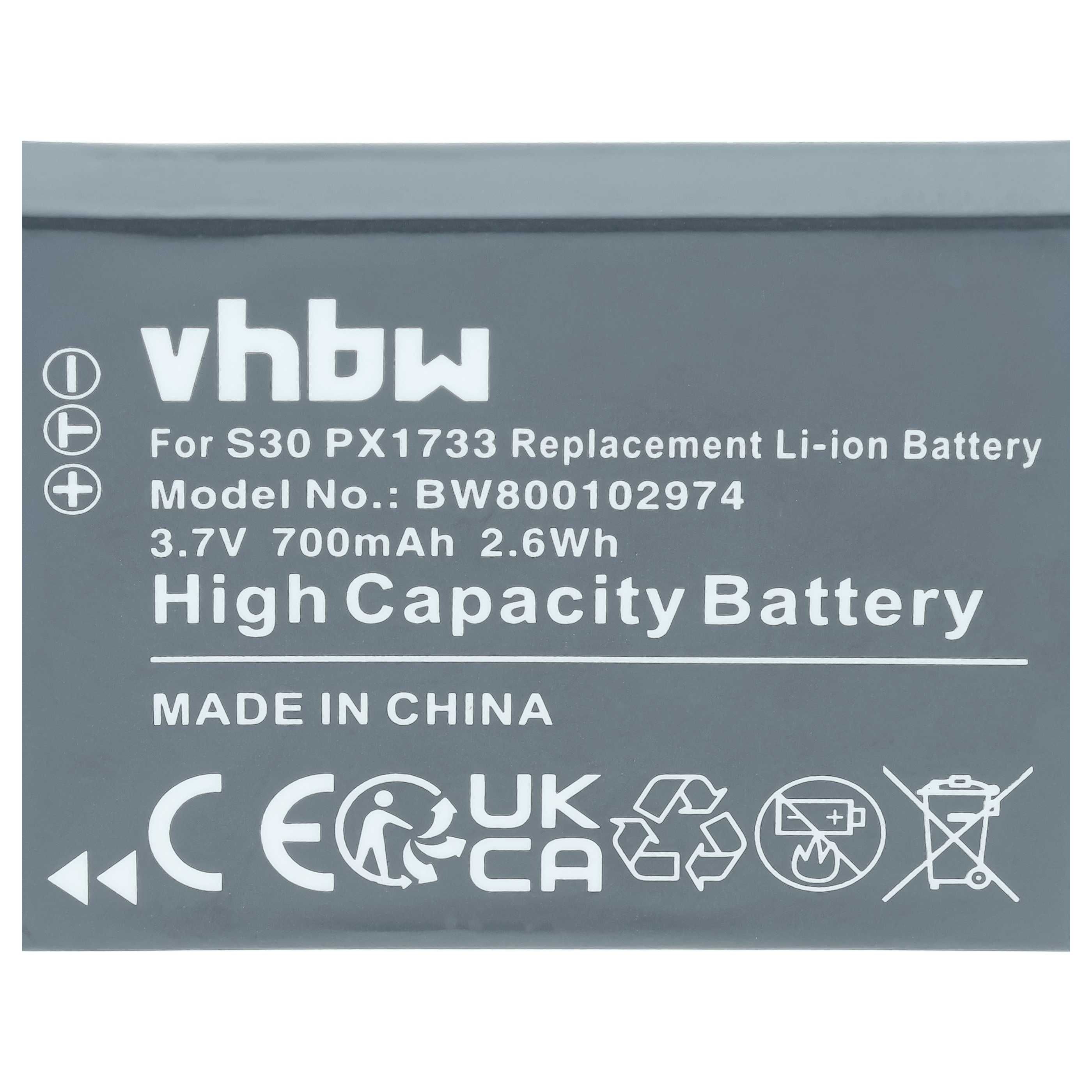 Videocamera 2x Battery replaces Toshiba PC1733E-1BRS, PX1733 - 700 mAh 3.7 V Li-Ion