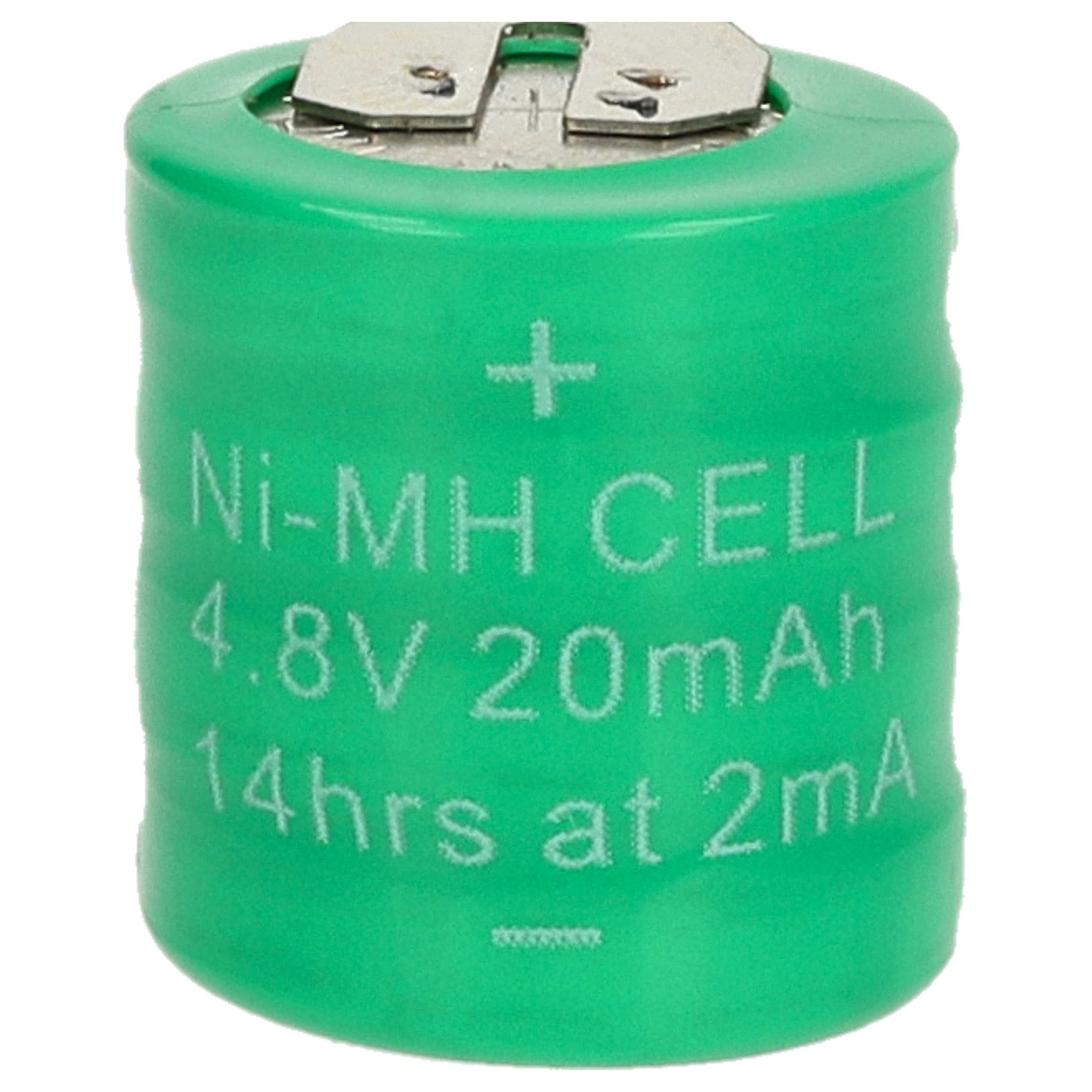 5x Button Cell Battery Type 4/V15H 2 Pins for Model Building Solar Lamps etc. - 15 mAh 4.8 V NiMH