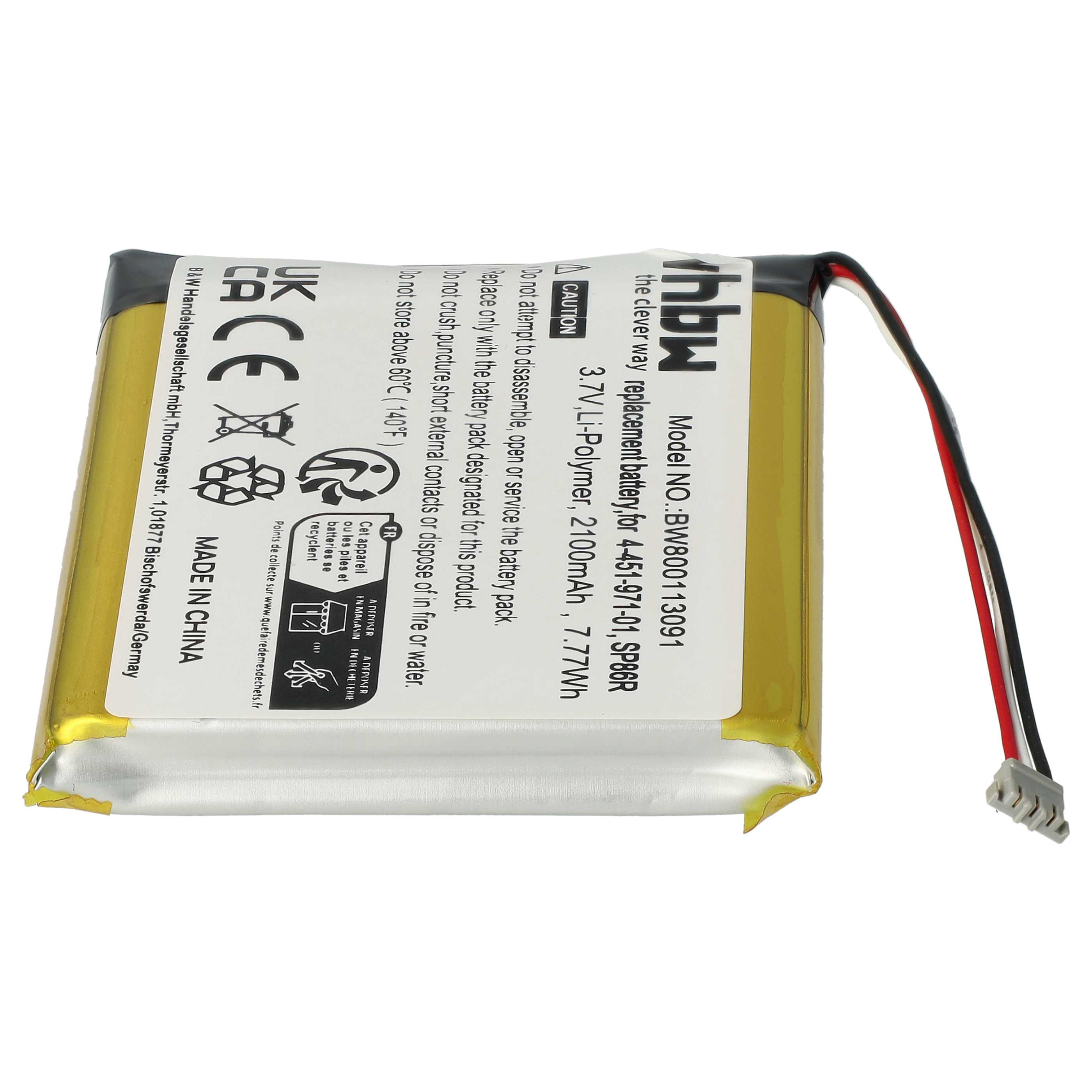 Games Console Battery replaces Sony SP86R, 4-451-971-01 - 2100 mAh 3.7 V Li-Ion
