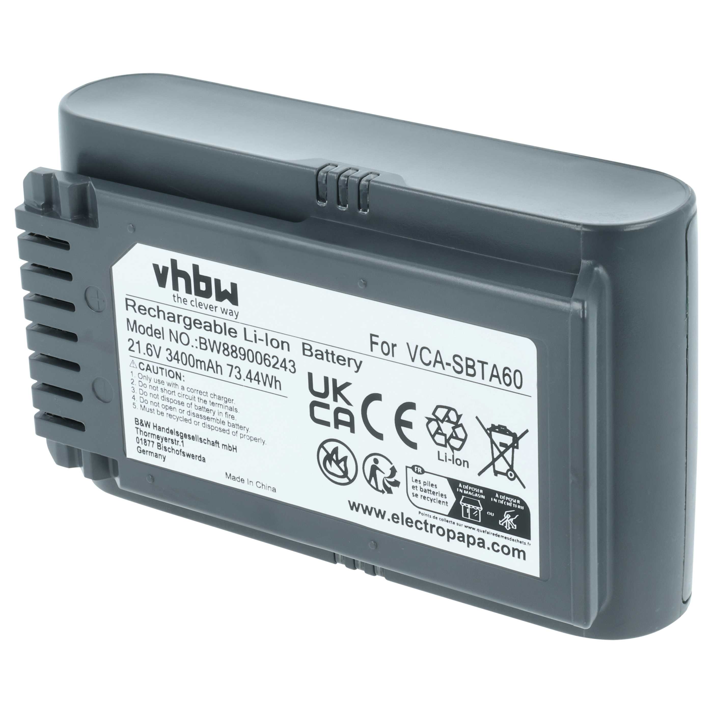 Akumulator do odkurzacza Samsung zamiennik Samsung 8806092219397, VCA-SBTA60 - 3,4 Ah 21,6V Li-Ion