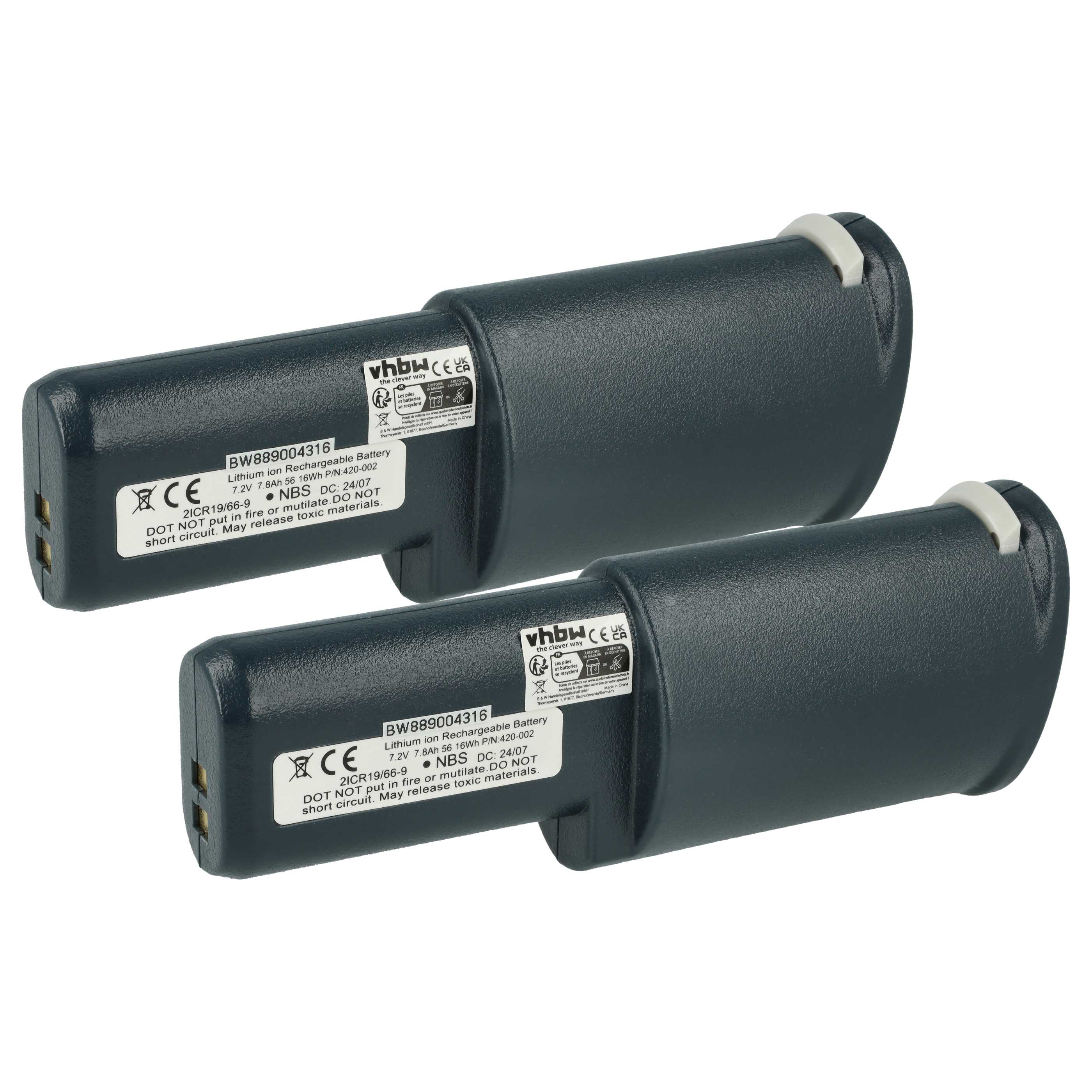 Messtechnik-Akku (2 Stück) als Ersatz für Niton 420-002 für Niton - 7,8 Ah 7,2V Li-Ion