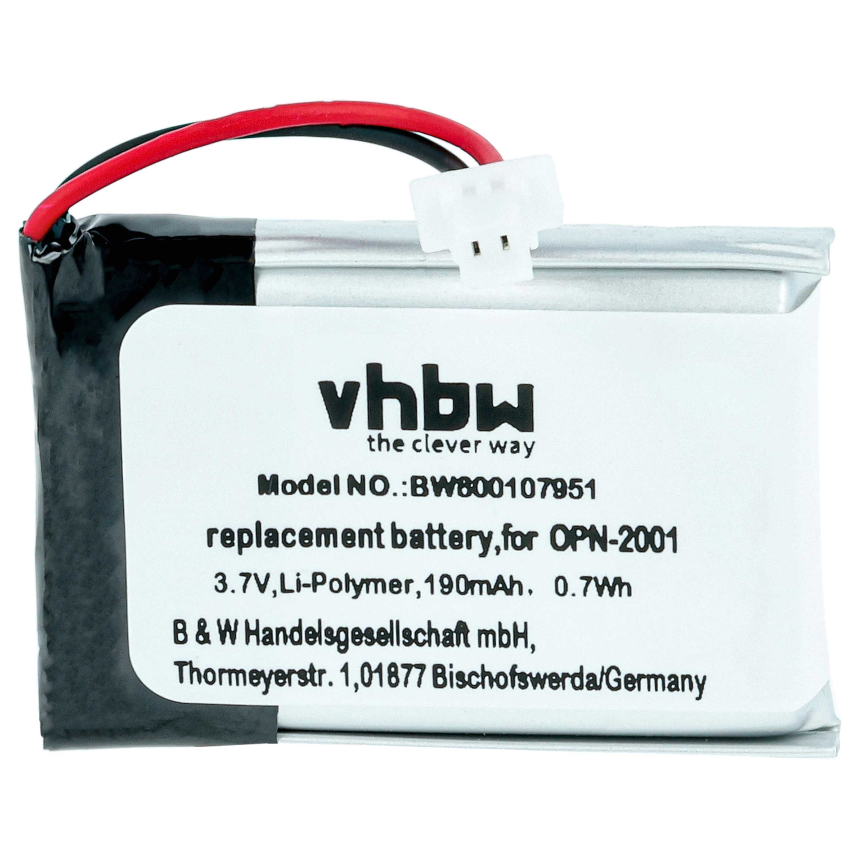 5x Akku als Ersatz für Opticon OPN-2001 für Opticon Barcodescanner - 190mAh 3,7V Li-Polymer