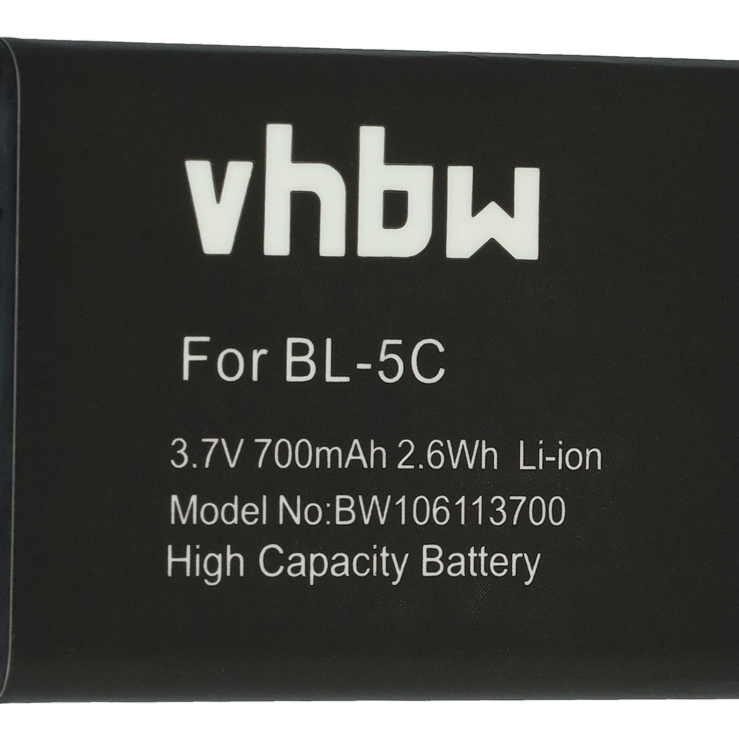Batterie remplace Levana WLW523450 ERA pour moniteur bébé - 700mAh 3,7V Li-ion