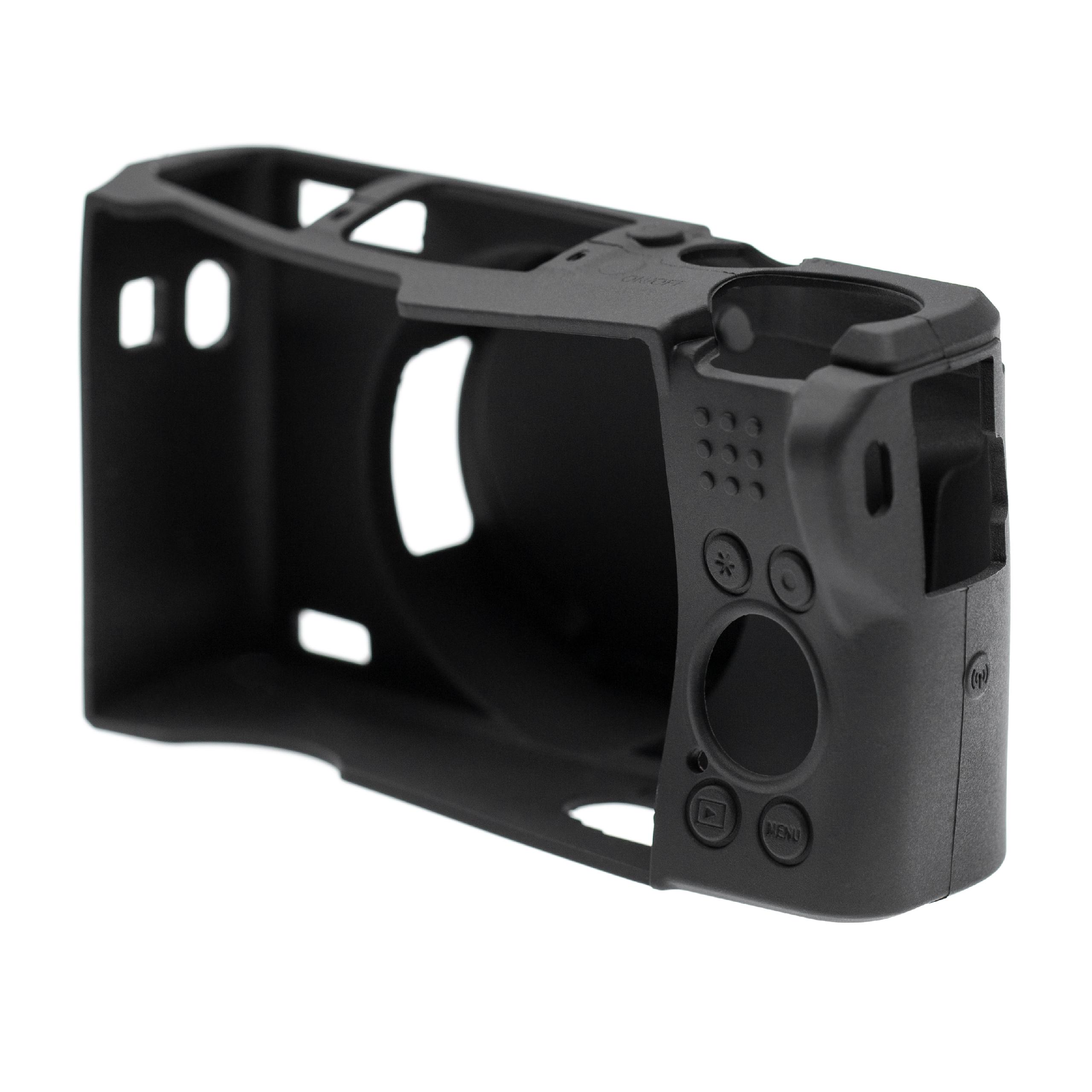 Schutzhülle passend für Canon PowerShot G5X Mark II Kamera - Silikon, Schwarz, Mit Extra-Schutz für Kameralins