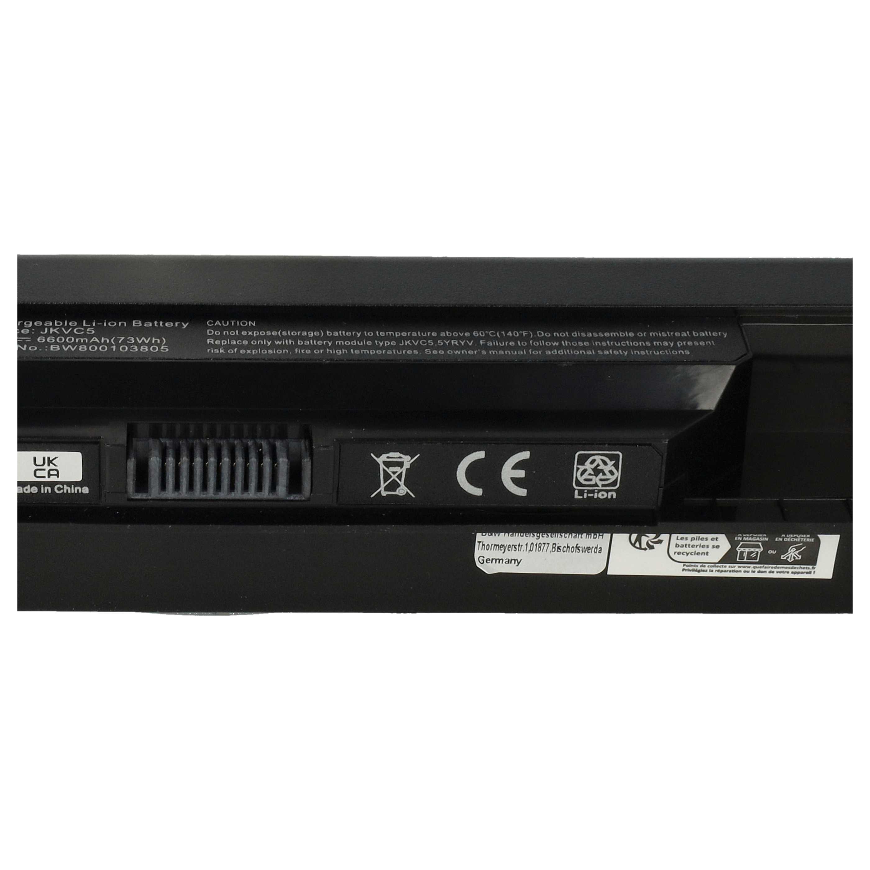 Akumulator do laptopa zamiennik Dell 0FH4HR, 05Y4YV, 0X0WDN, 0NKDWN, 312-1021 - 6600 mAh 11,1 V Li-Ion, czarny
