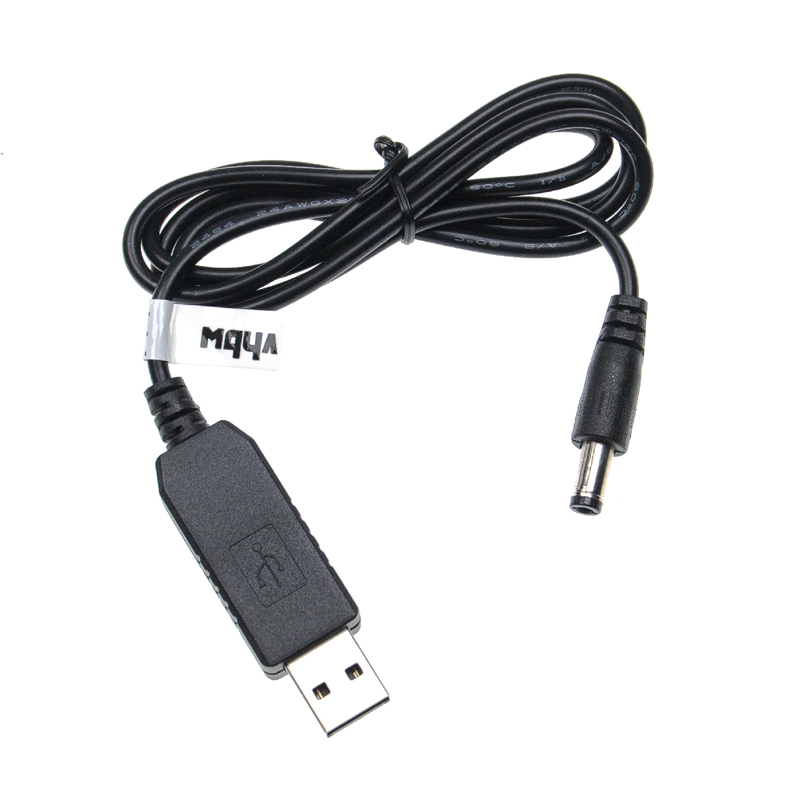  Ladekabel USB auf 5,5 x 2,5 mm Hohlstecker - 5 V / 2 A zu 12 V / 0,7 A 