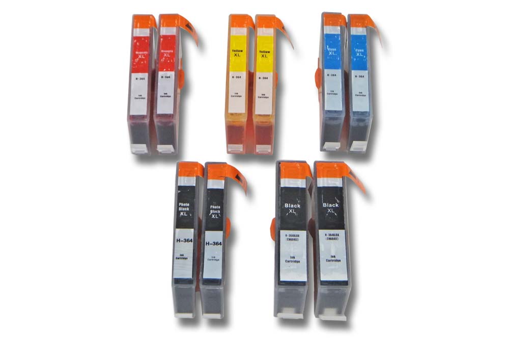 Set de 10x cartuchos de tinta reemplaza HP 364XL para impresora - B/C/M/Y + photo black 148 ml