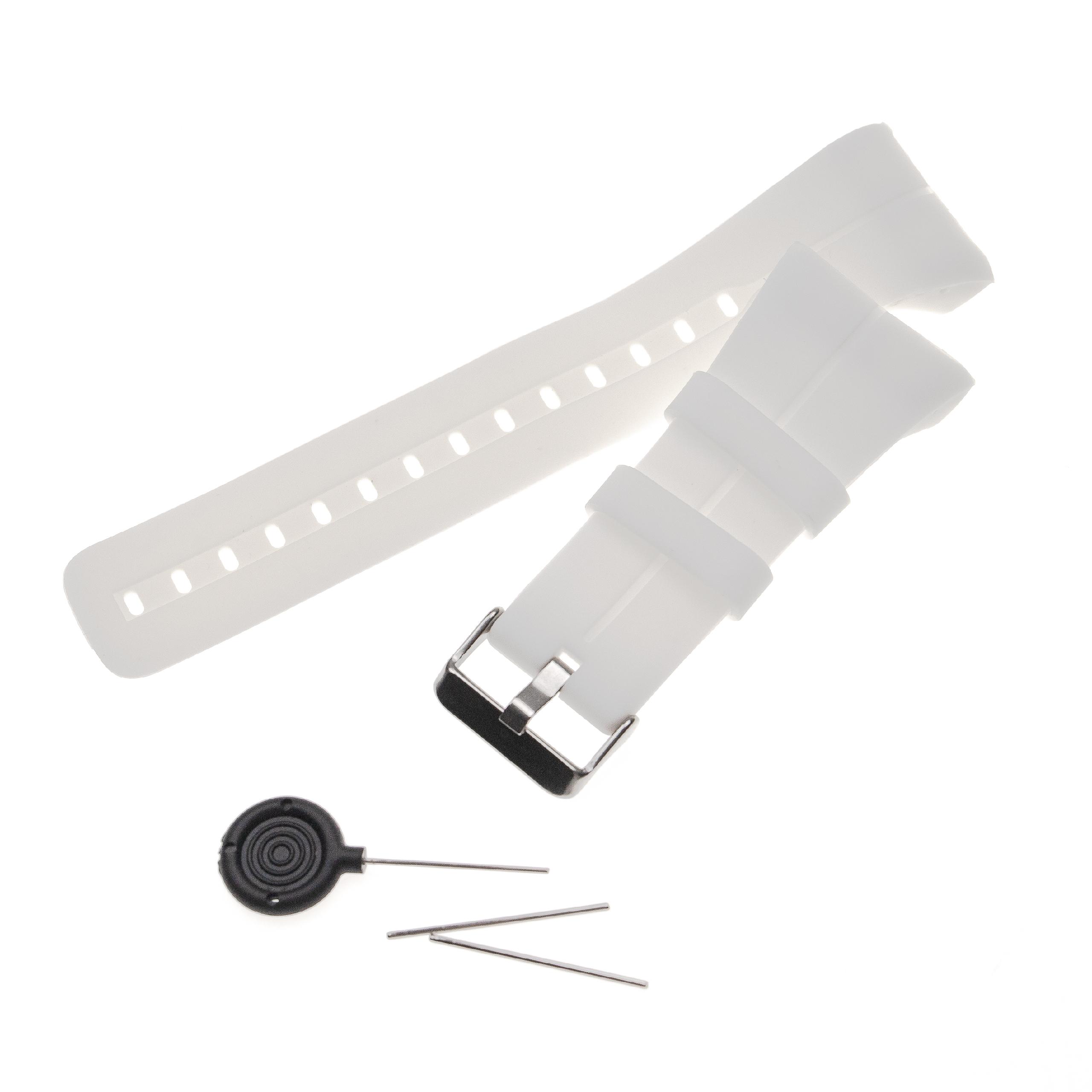 Armband für Polar Smartwatch - 14,5 + 8,9 cm lang, 34mm breit, Silikon, weiß