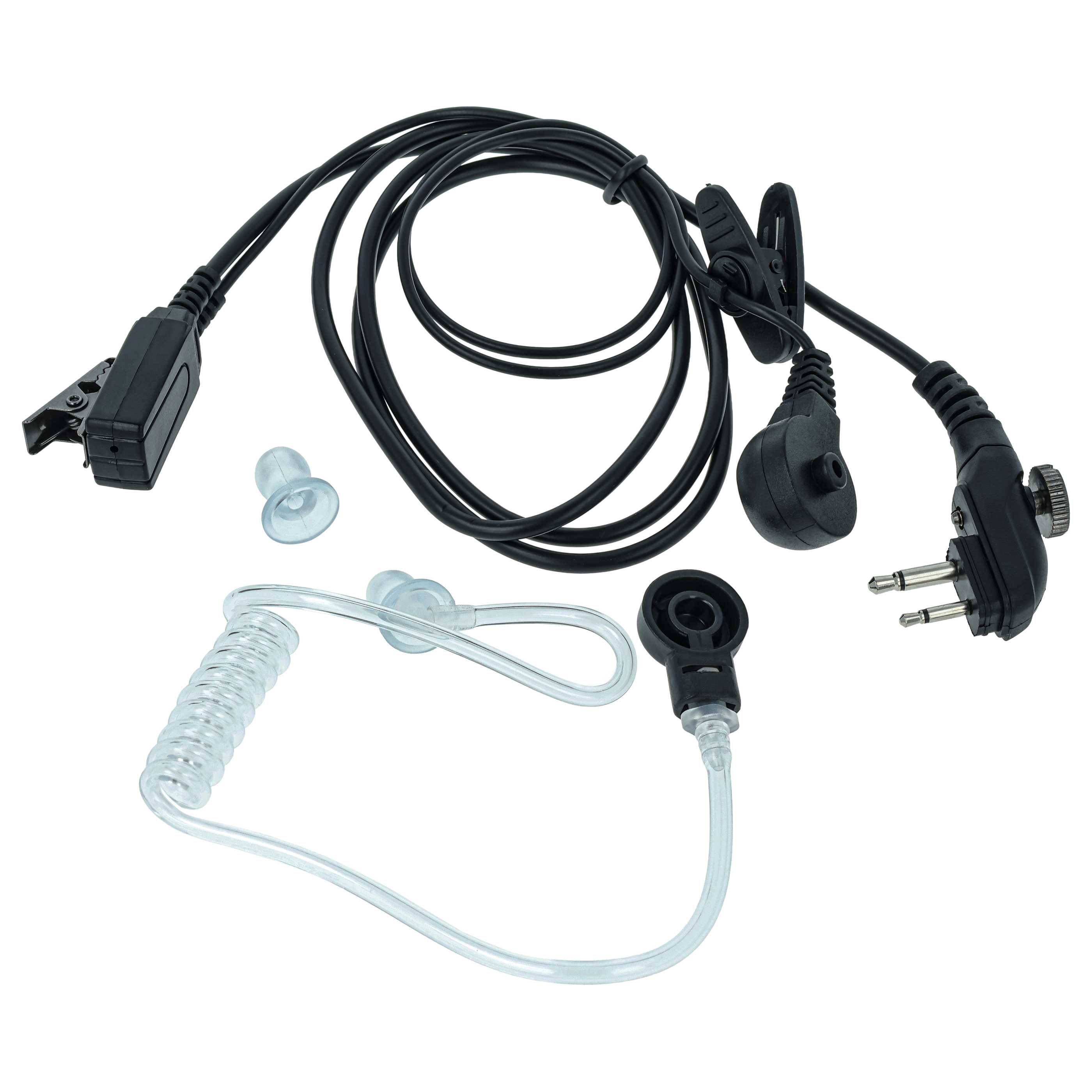 5x Security Radio Headset suitable for Hyt / Hytera PD500 - with PTT Microphone + Clip Mount + Phono Cable