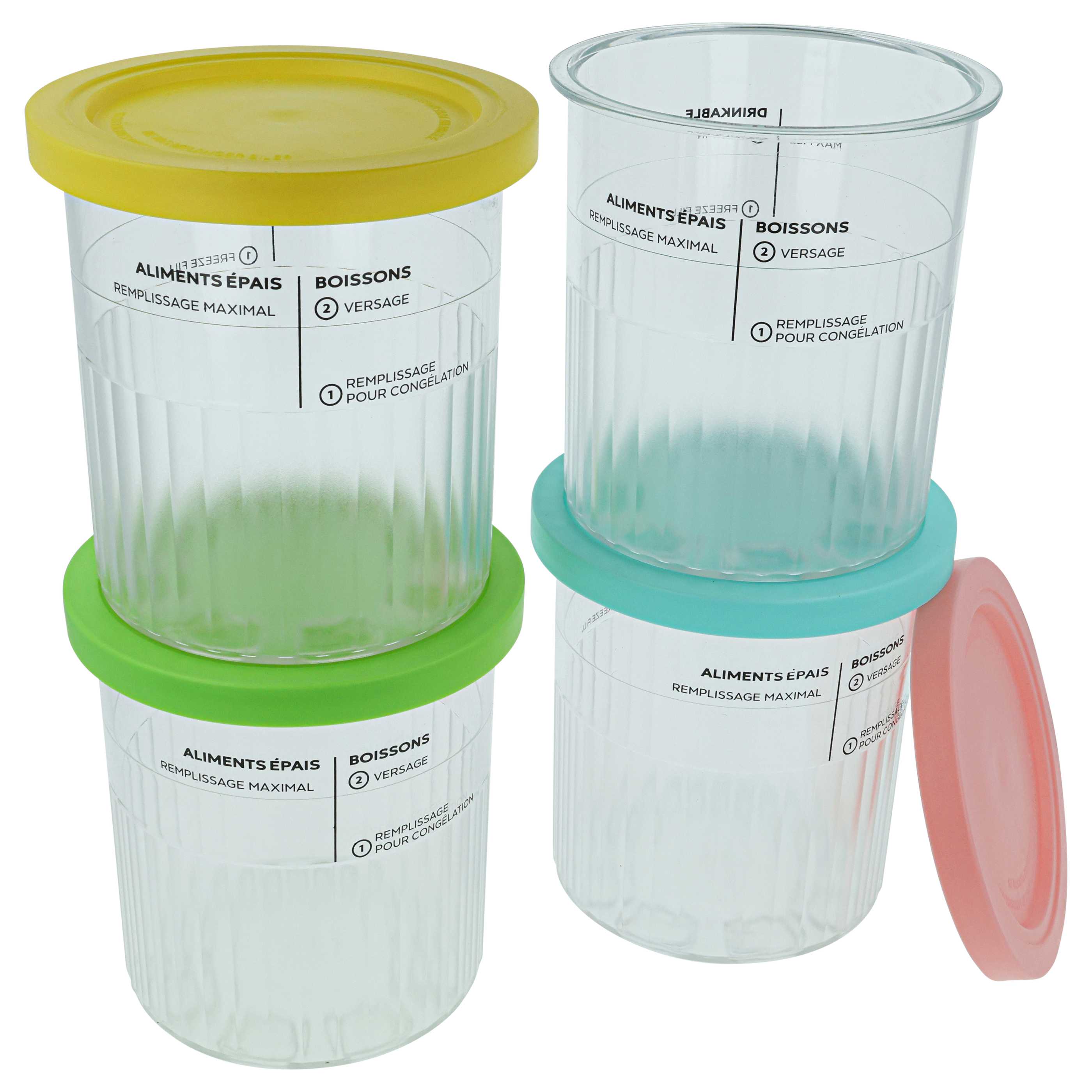4x 680 ml Pojemniki do maszyny do lodów Ninja CREAMI NC500, NC501 - wolne od BPA