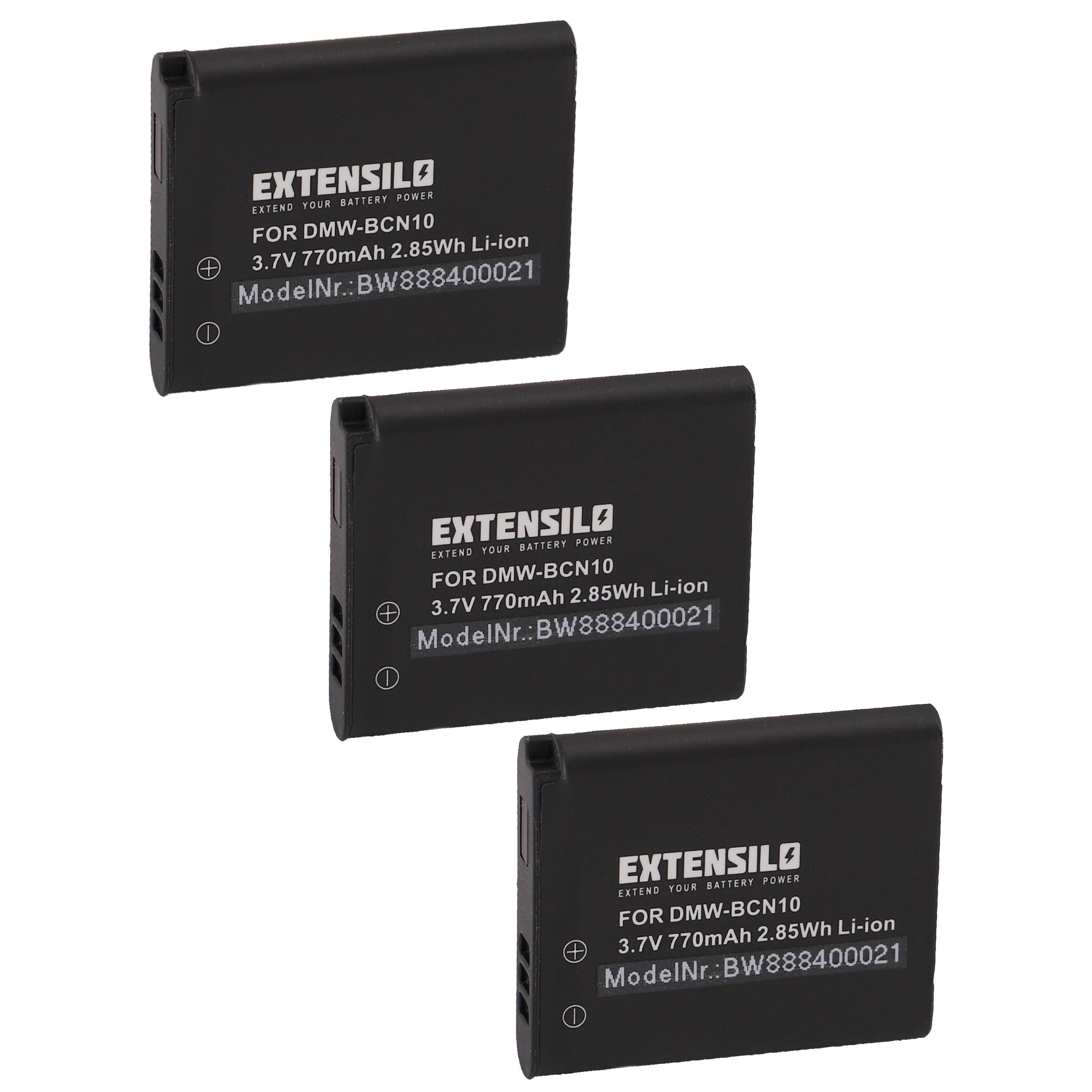 3x Battery replaces Leica BP-DC14, BP-DC14E - 770mAh, 3.7V, Li-Ion