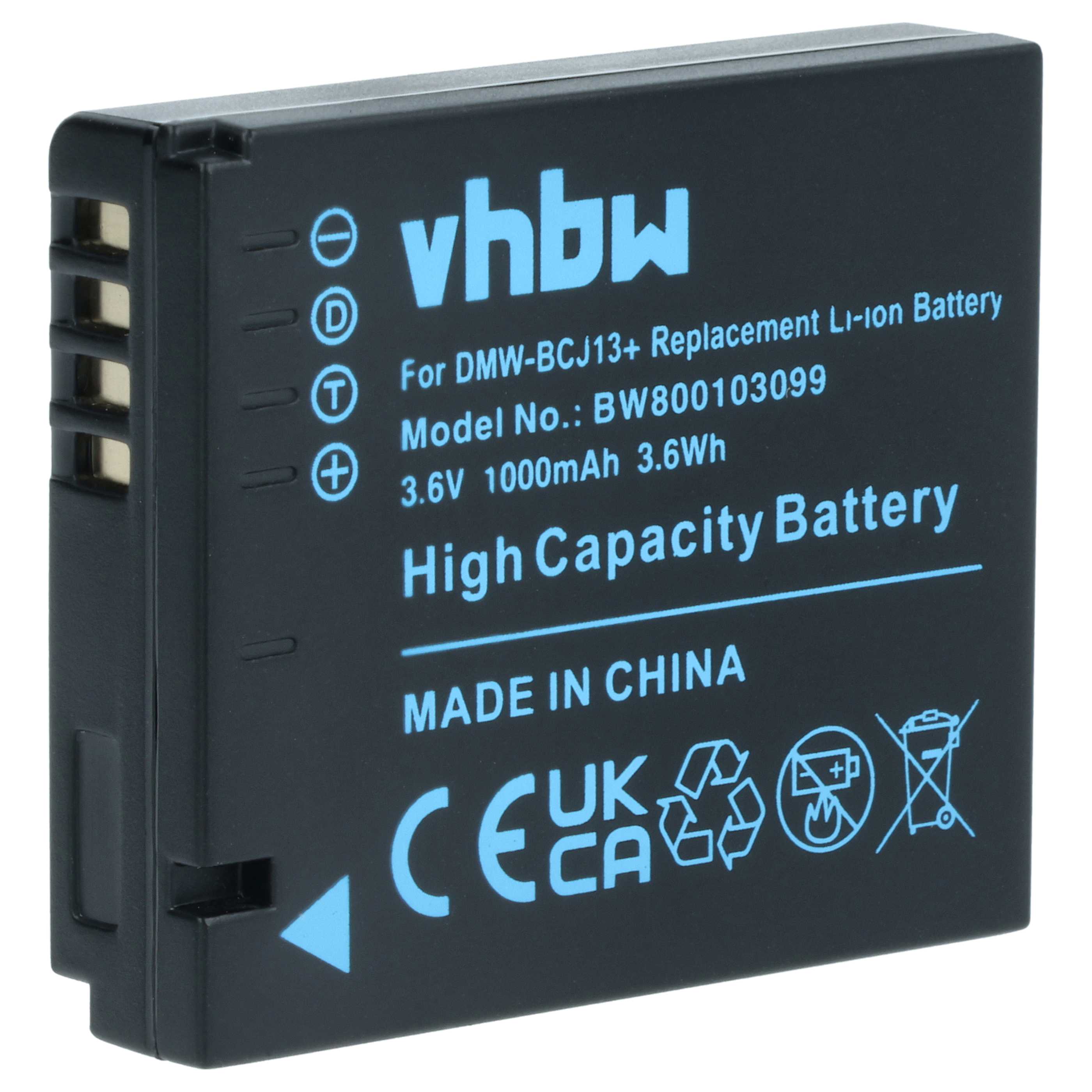 Battery replaces Leica BP-DC10E, BP-DC10 - 1000mAh, 3.6V, Li-Ion with Info Chip