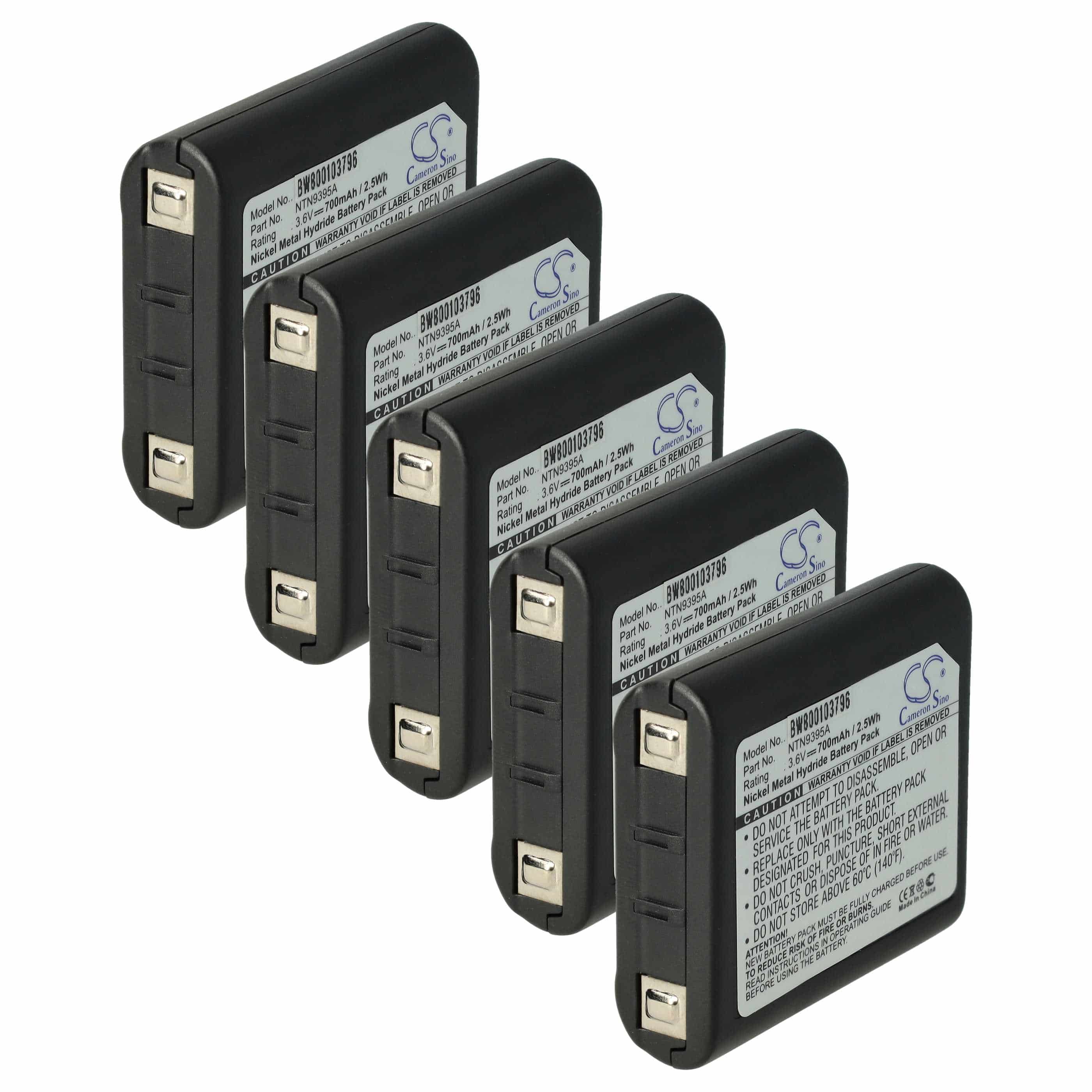 Radio 5x Battery replaces Motorola 1532, 56315, AP-4002H, 56318, AP-4002, 4002A, 53615 - 700 mAh 3.6 V NiMH