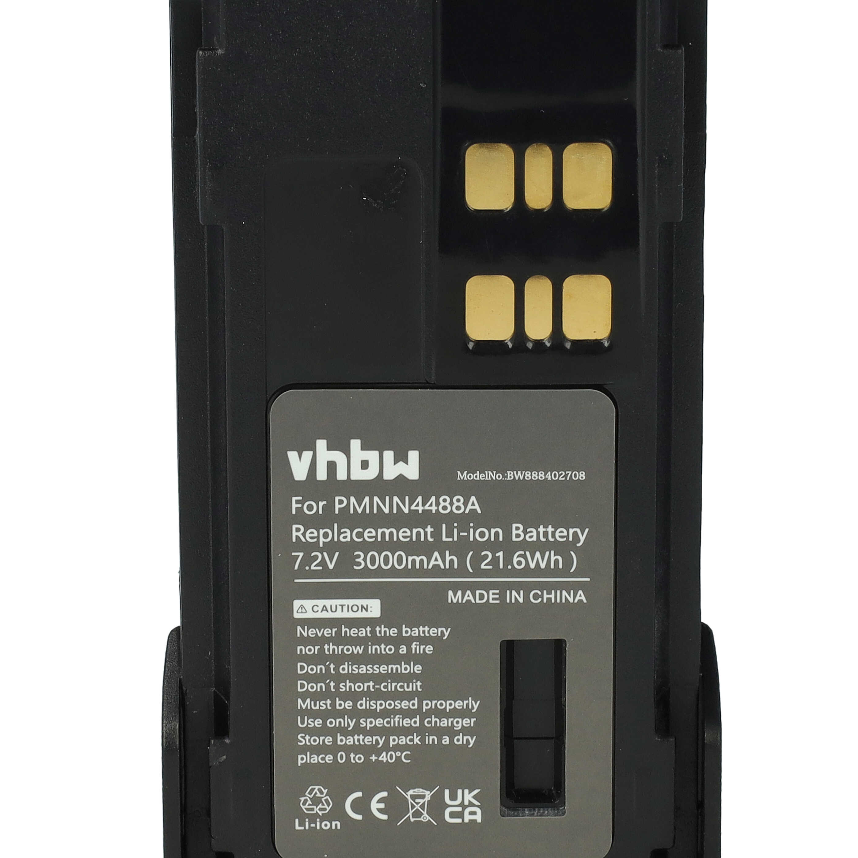 Batterie remplace Motorola PMNN4415, PMNN4415AR, PMNN441 pour radio talkie-walkie - 3000mAh 7,2V Li-ion