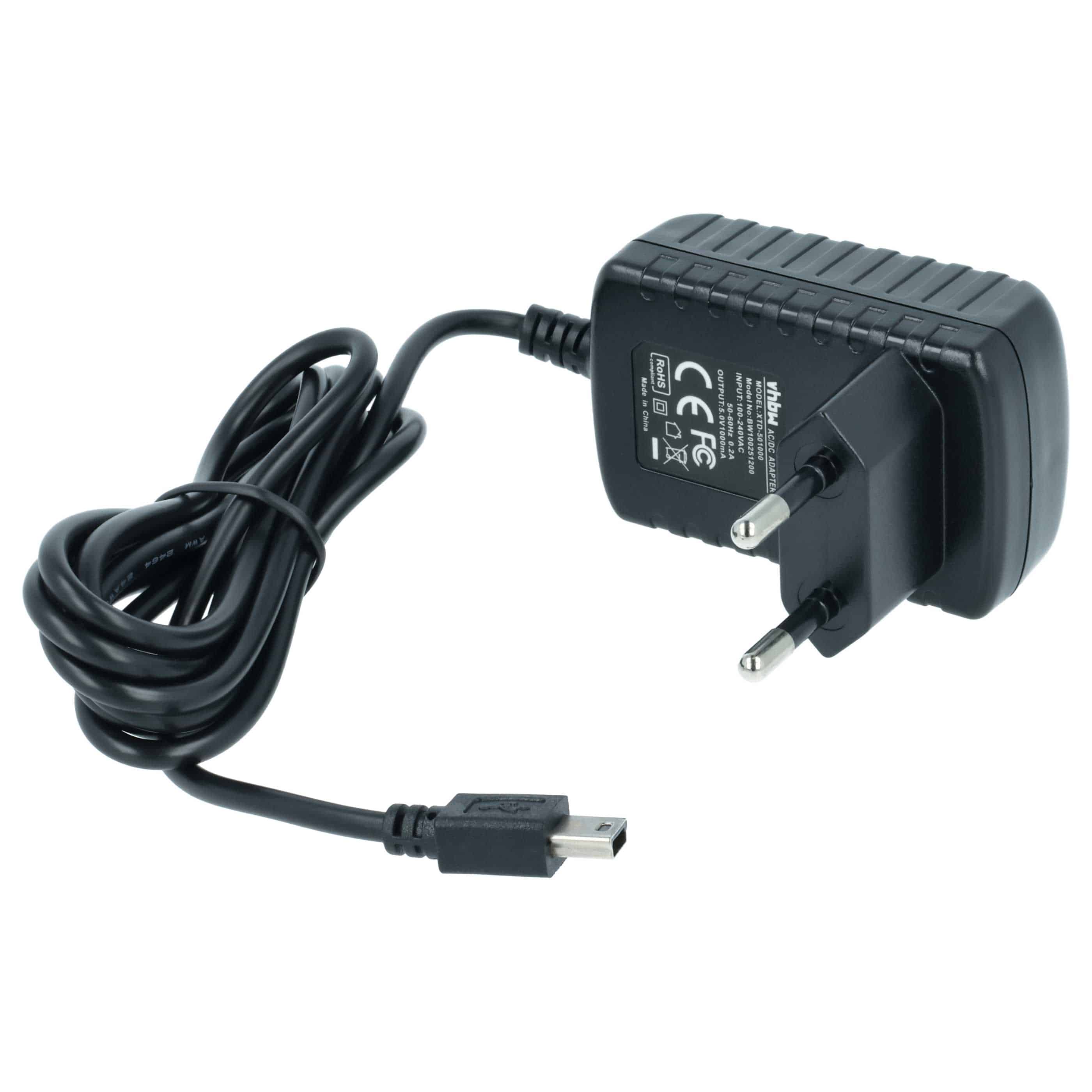 Mini USB Charger suitable for Mitac Mio, Asus, Creative, E-Ten Electric Devices etc. - 1.0 A / 5 V