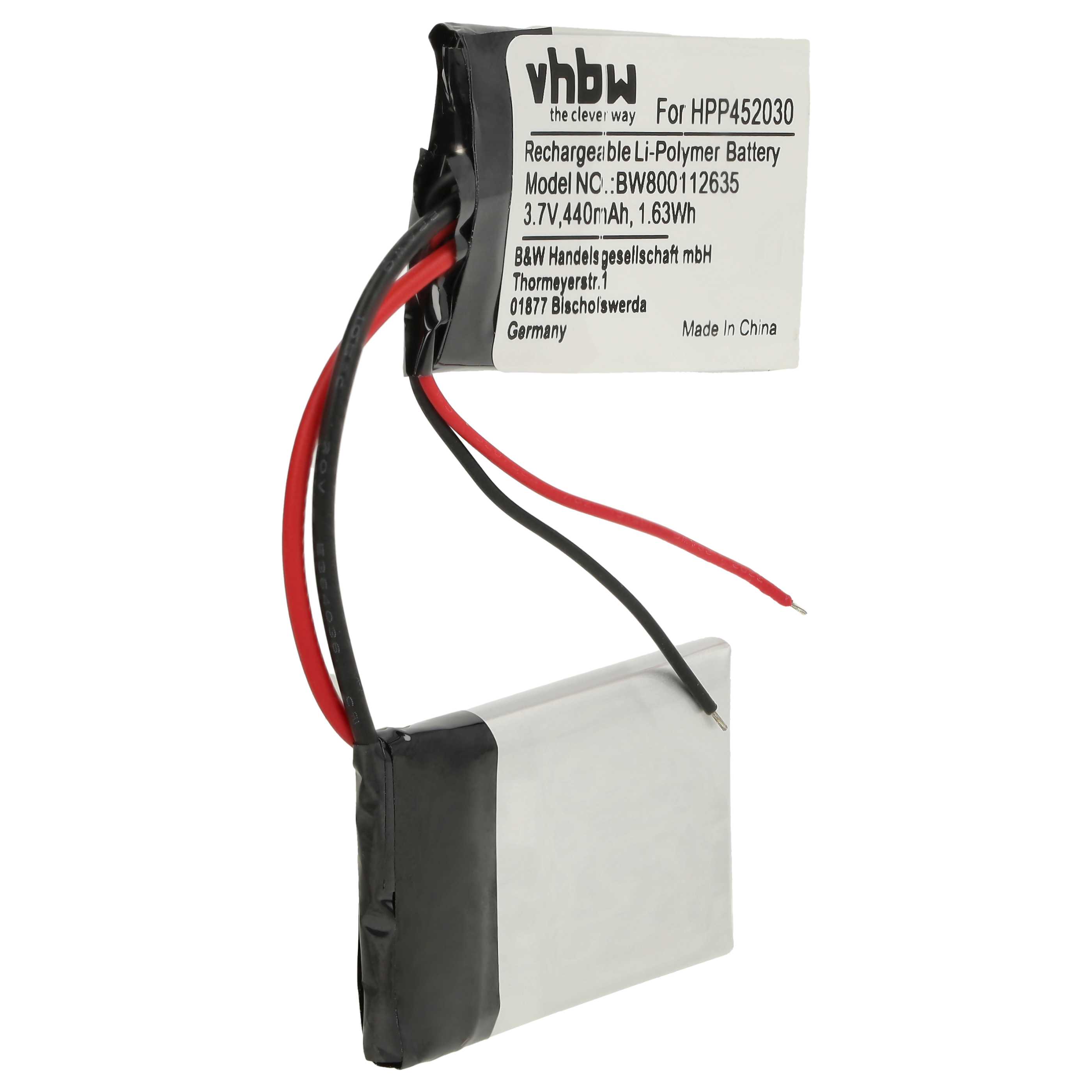 Videocamera Battery replaces HPP452030 - 440 mAh 3.7 V Li-polymer