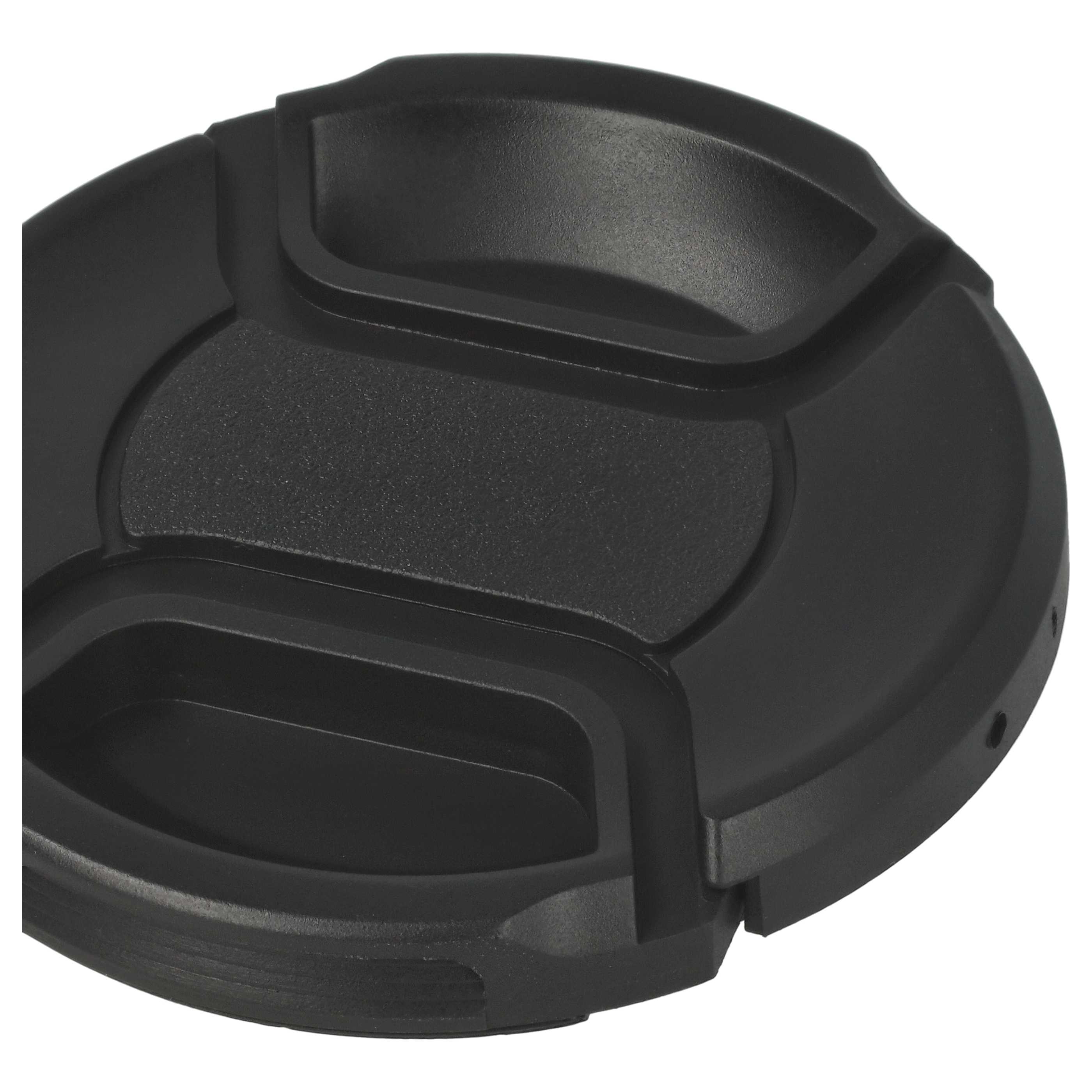 Bouchon d'objectif 62 mm - Prise centrée, plastique, noir