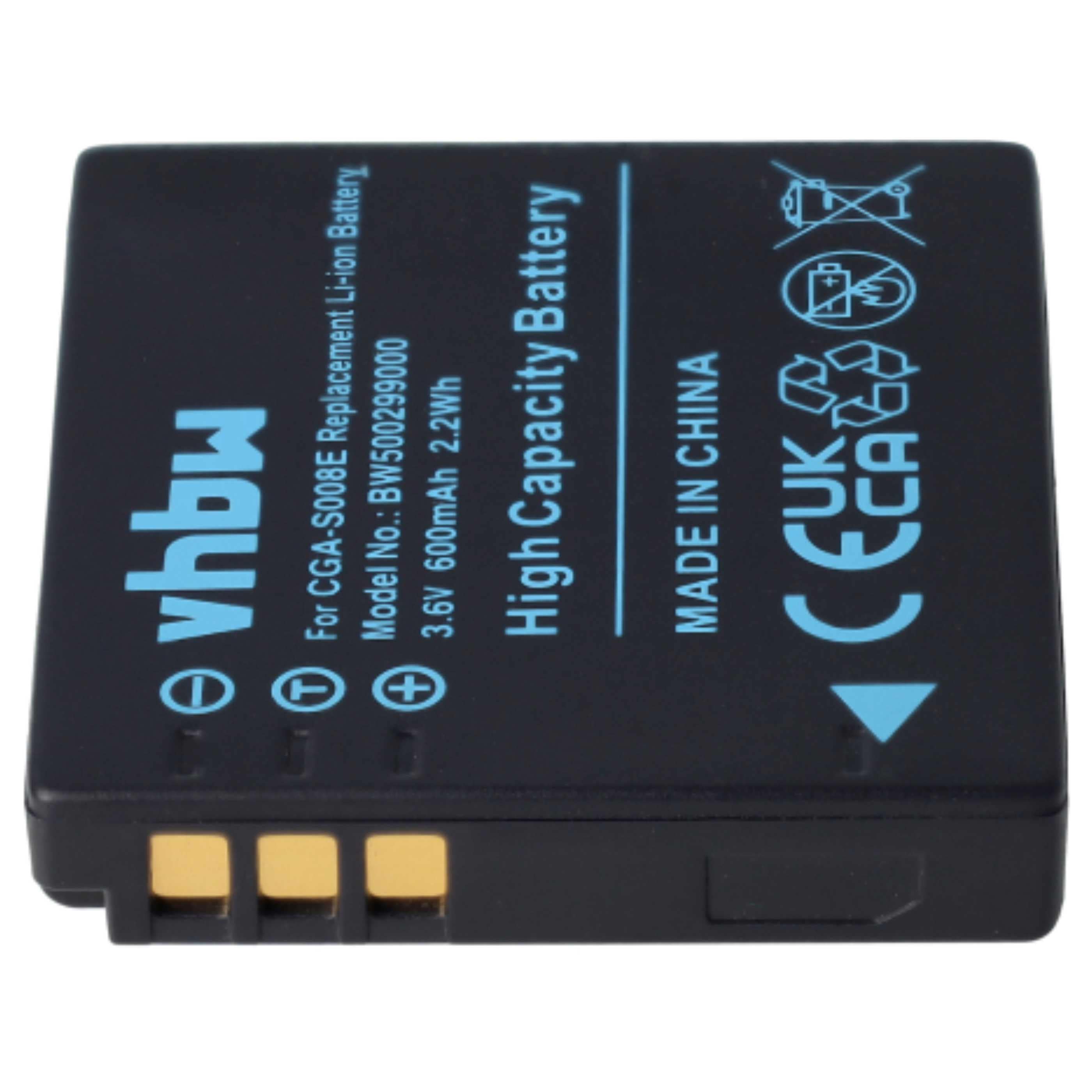 2x Battery replaces Leica BP-DC6 - 600mAh, 3.6V, Li-Ion
