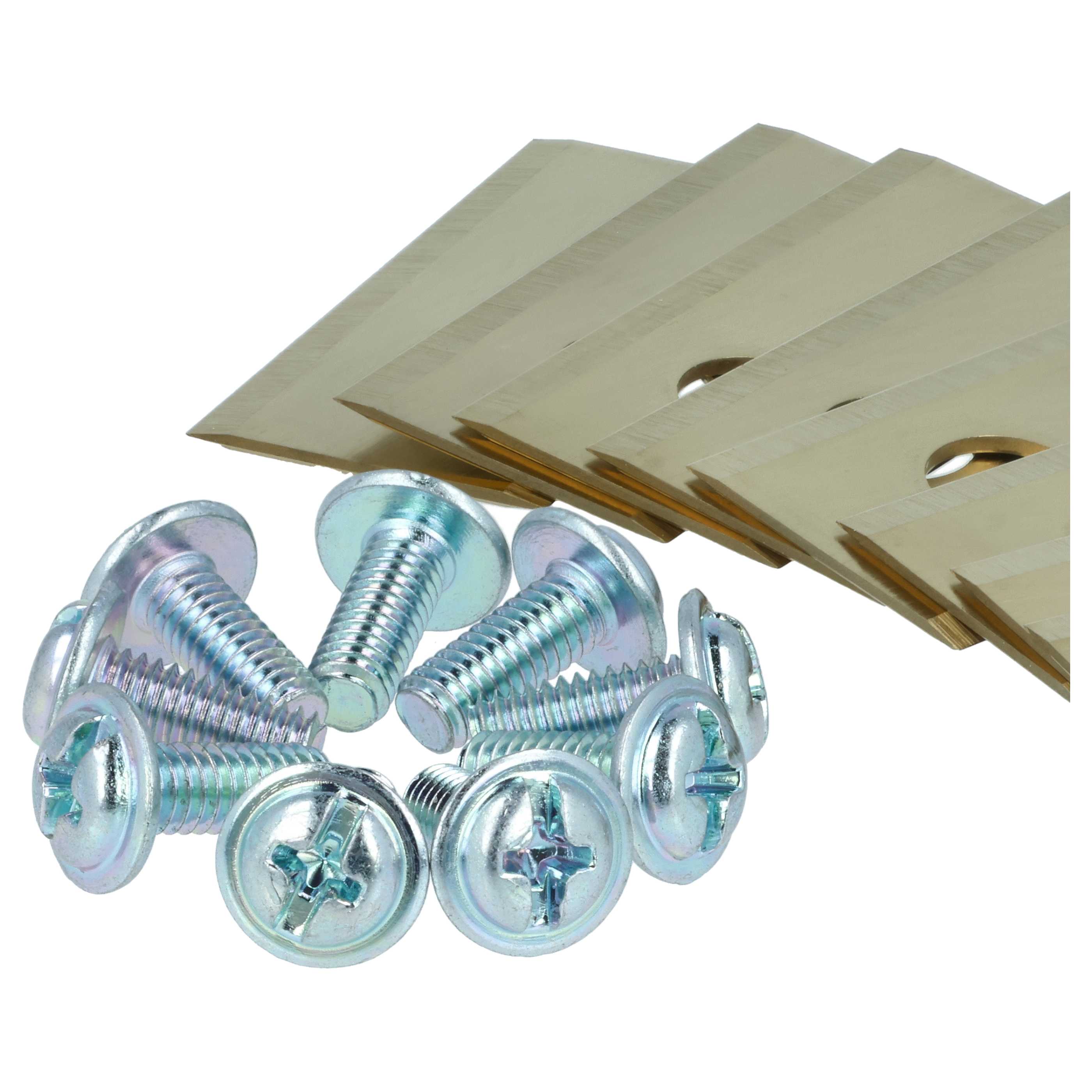 9x Lames pour tondeuse Philips, Scheppach, Worx, Landxcape – Couteaux apatite de titane, Silber Gold