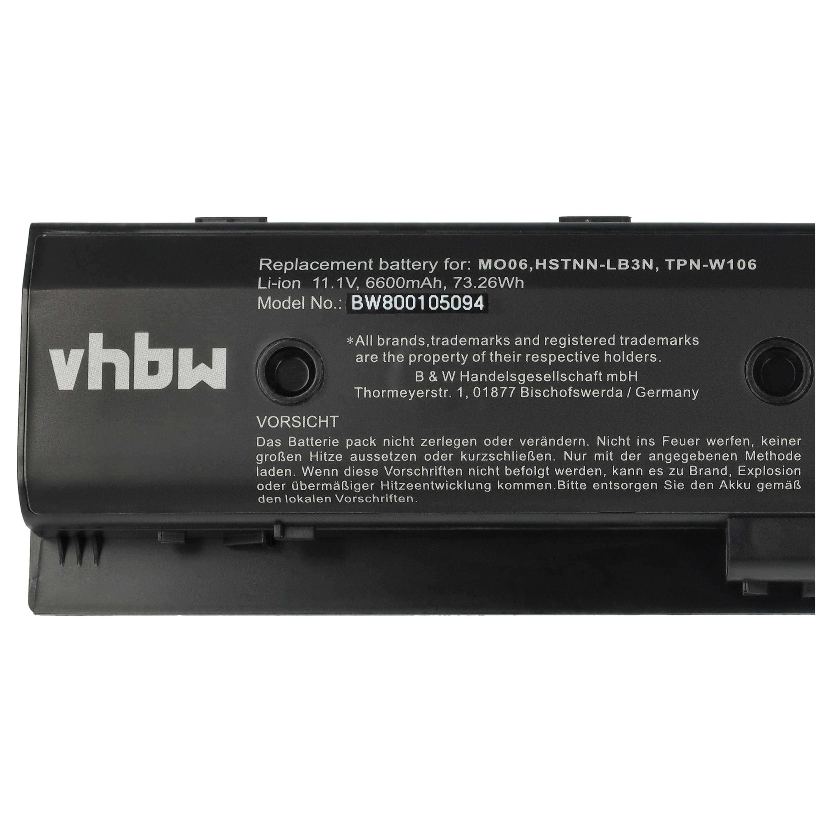 Akumulator do laptopa zamiennik HP 671567-831, 671567-421, 671731-001 - 6600 mAh 10,8 V Li-Ion, czarny