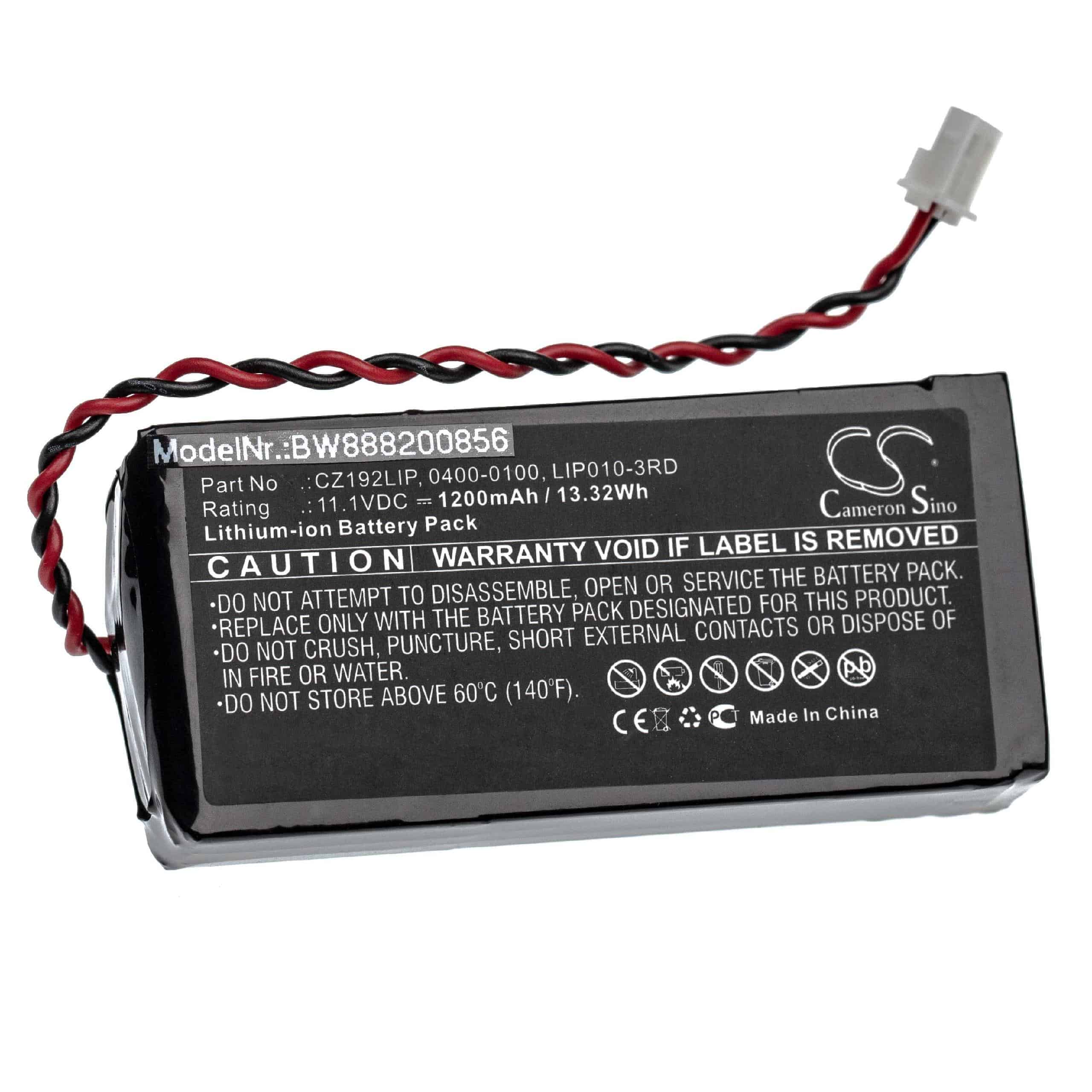 Medical Equipment Battery Replacement for Verathon KMBNK513475, CZ192LIP, 0400-0100 - 1200mAh 11.1V Li-Ion