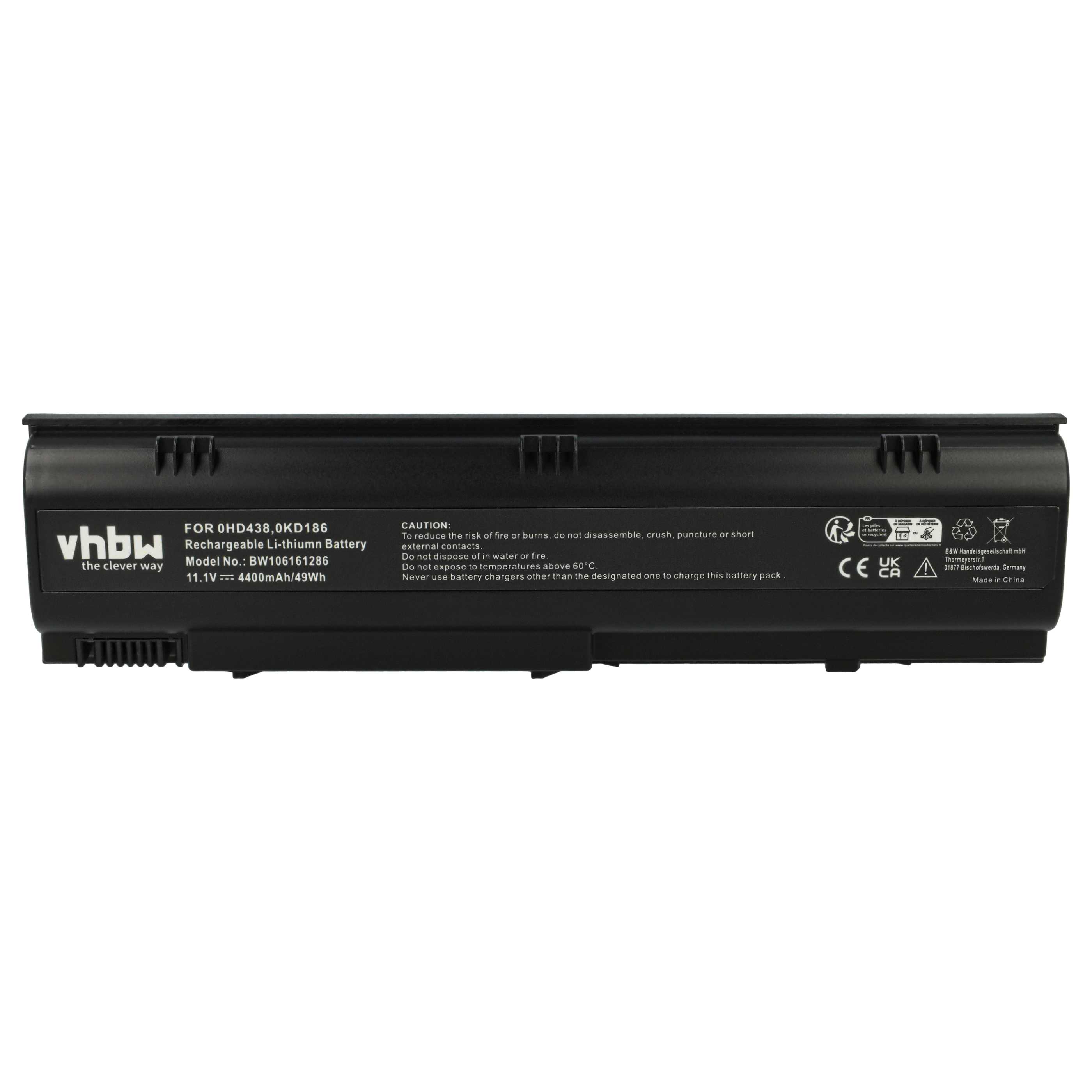 Akumulator do laptopa zamiennik Dell 0TD612, 0TD429, 0WD414, 0HD438, 0KD186 - 4400 mAh 11,1 V Li-Ion, czarny