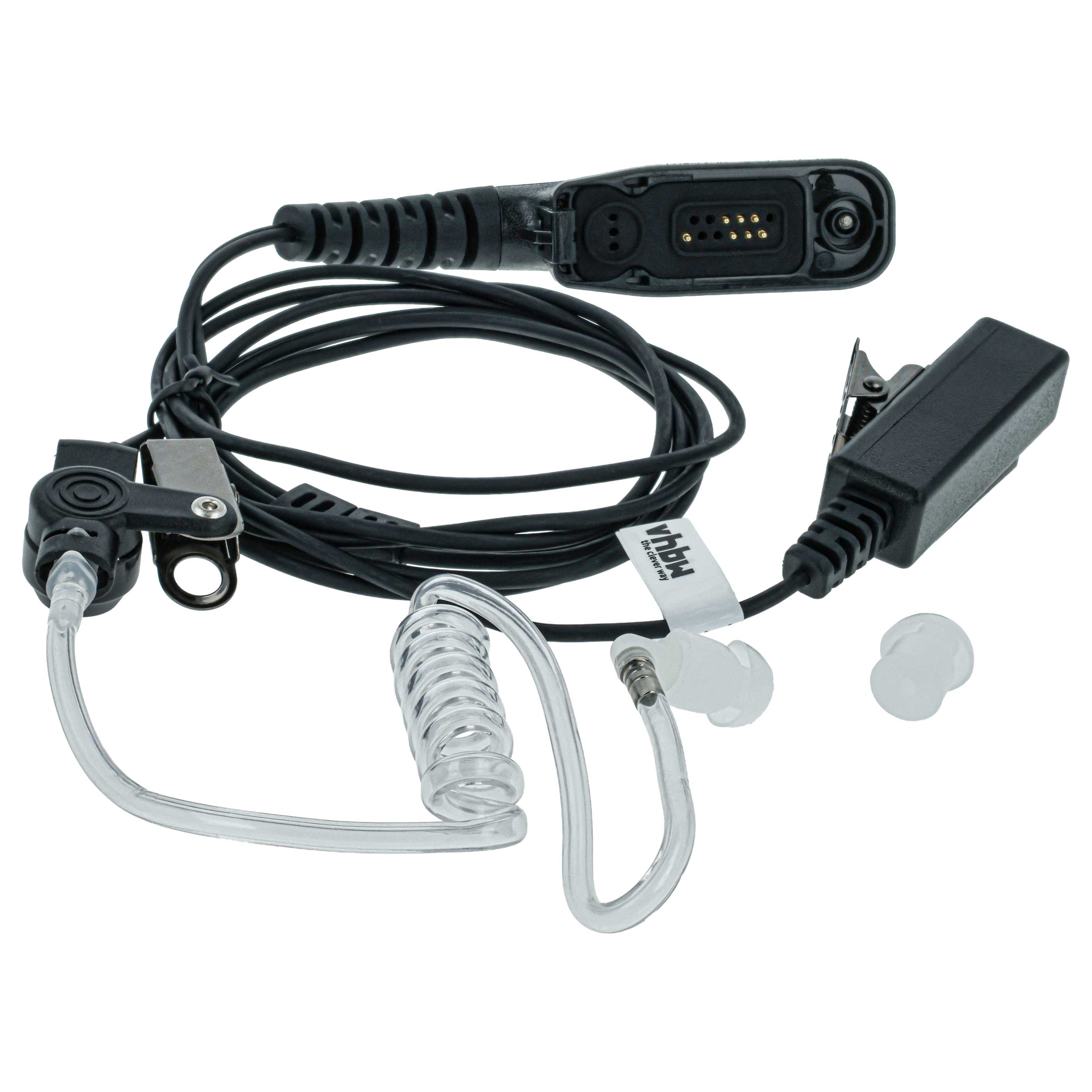 5x Security Radio Headset suitable for Motorola XiR P8200 - with PTT Microphone + Clip Mount + Phono Cable