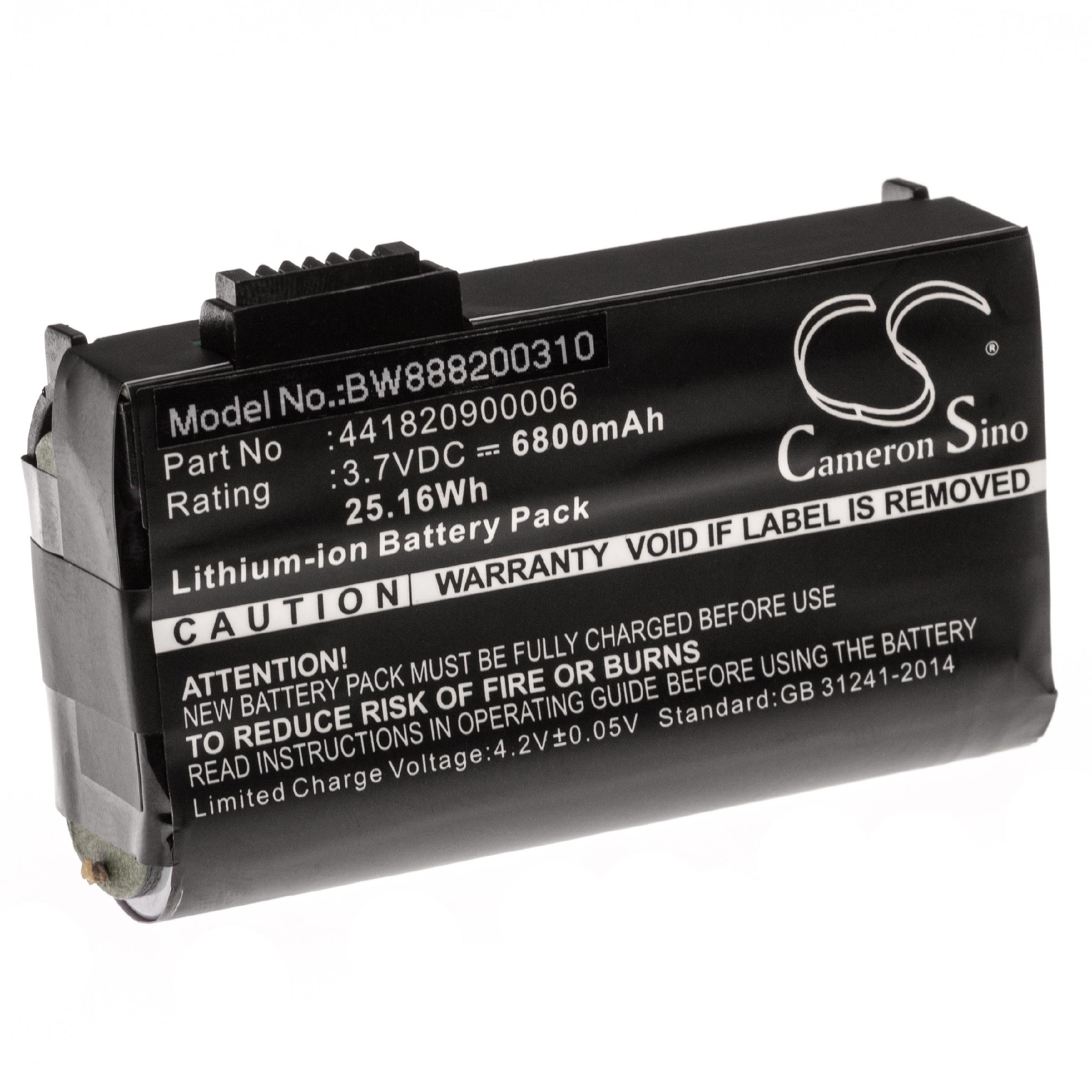 Batteria per lettore di codici a barre, POS sostituisce AdirPro 441820900006 Nautiz - 6800mAh 3,7V Li-Ion