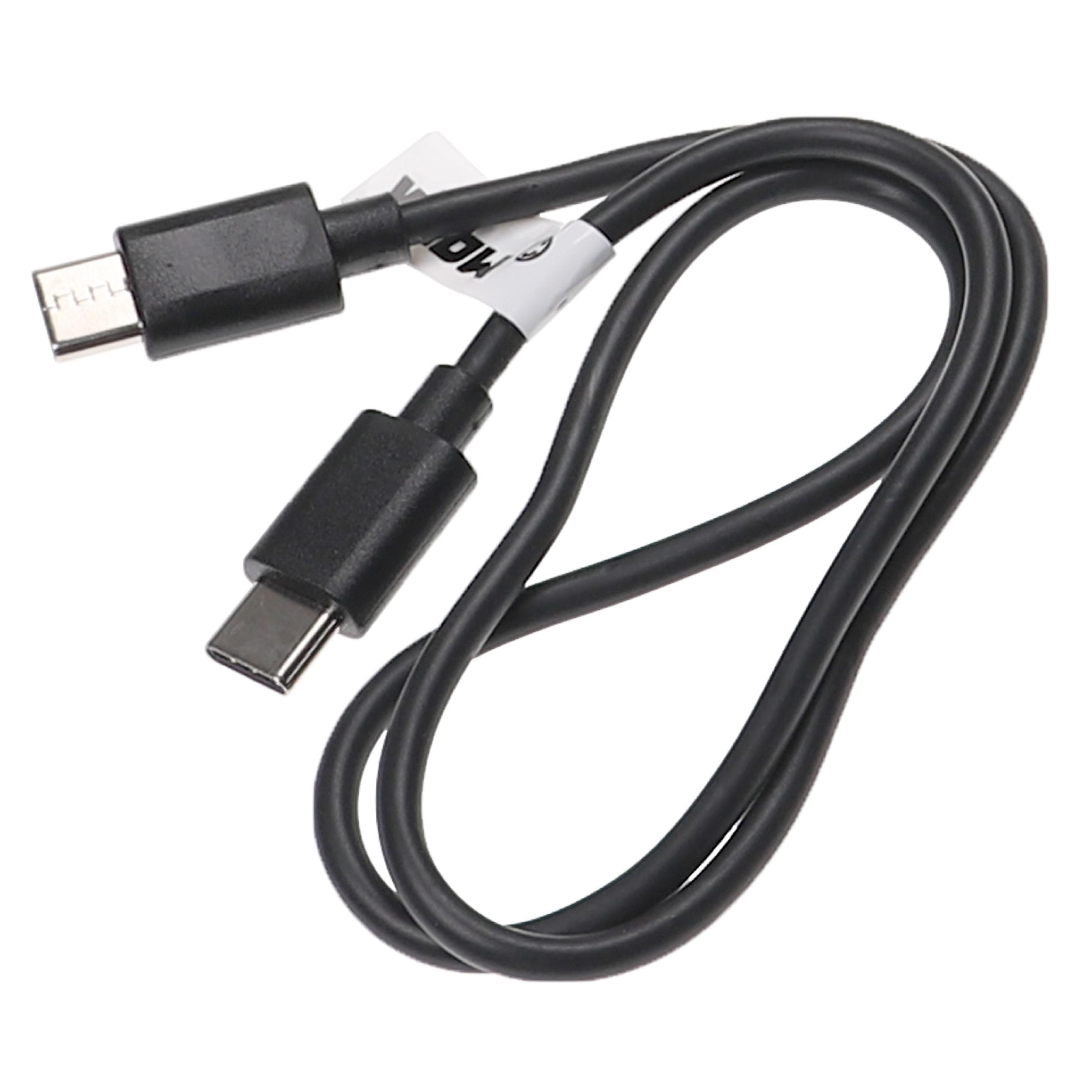 Cable de carga USB C para diversos portátiles, tablets, smartphones - 50 cm, negro
