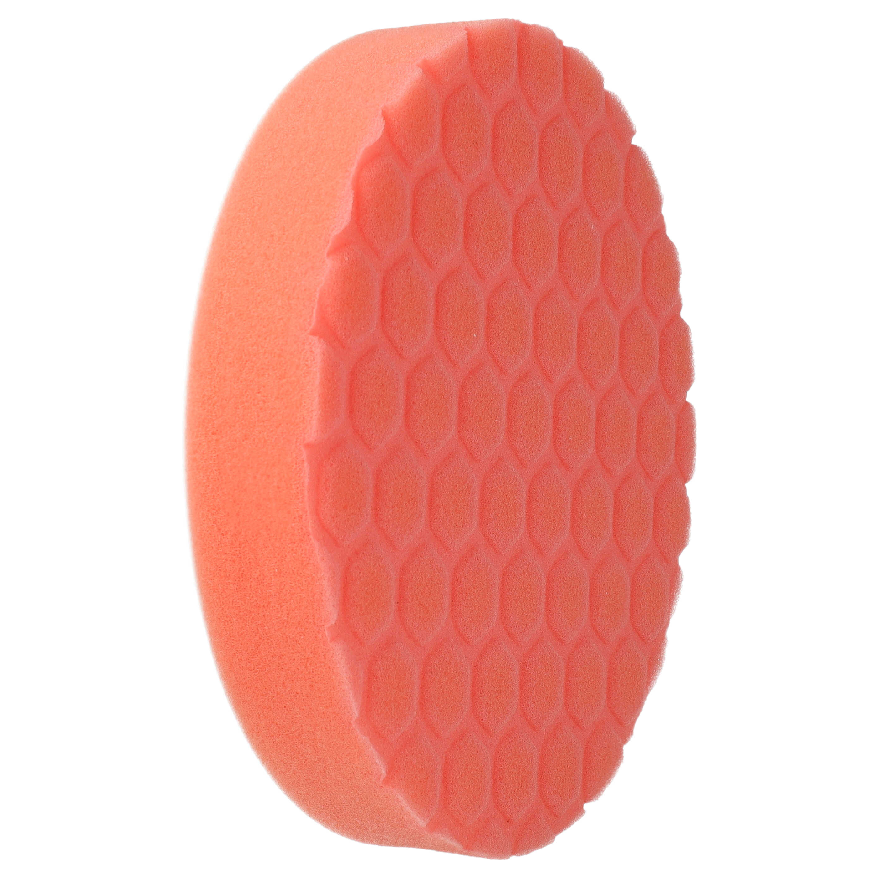 2x Polierscheibe für Poliermaschinen - 15 cm, medium, hexagonal, orange, weiß