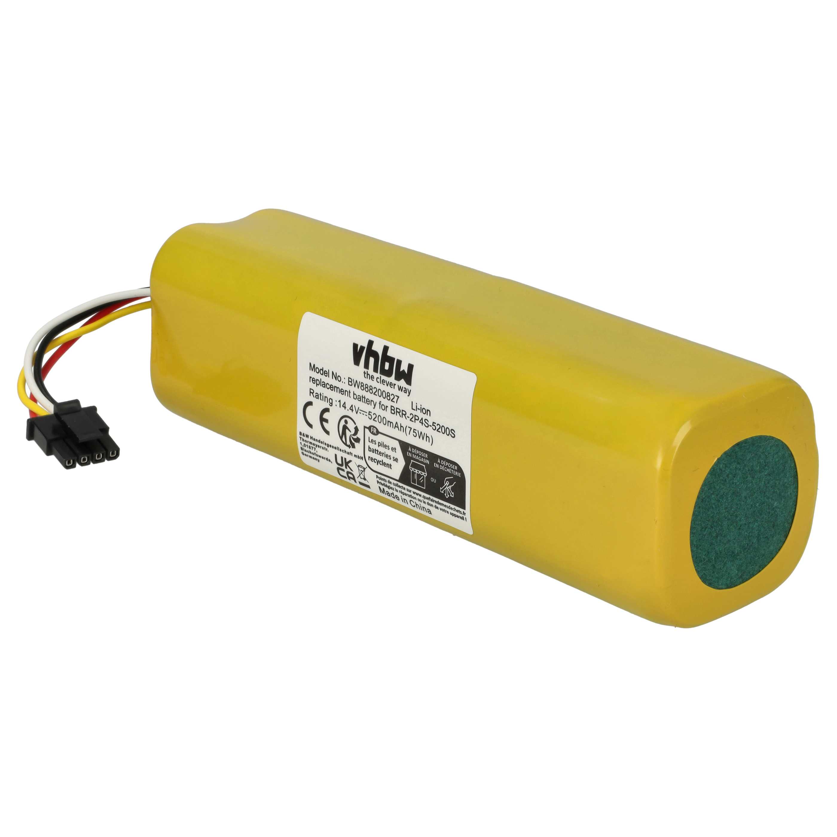 Battery replaces Xiaomi BJSTS0002-2016, 400-900-1755 Ruby_S, BRR-1P4S-2600S for Dreame etc. 5200mAh, 14.4V, Li-Ion