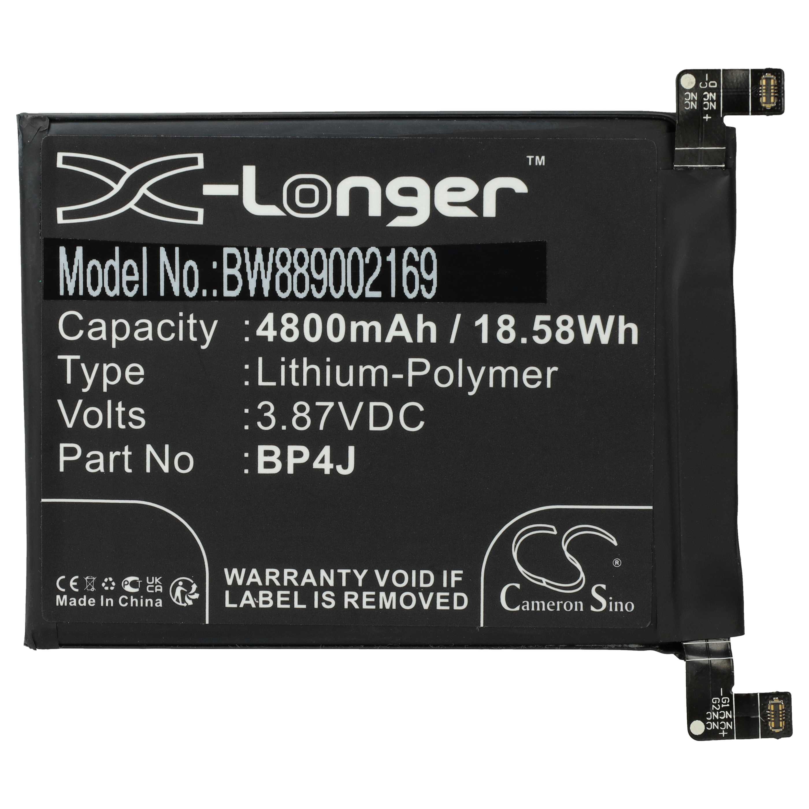 Batteria sostituisce BP4J per cellulare - 4800mAh 3,87V Li-Poly 