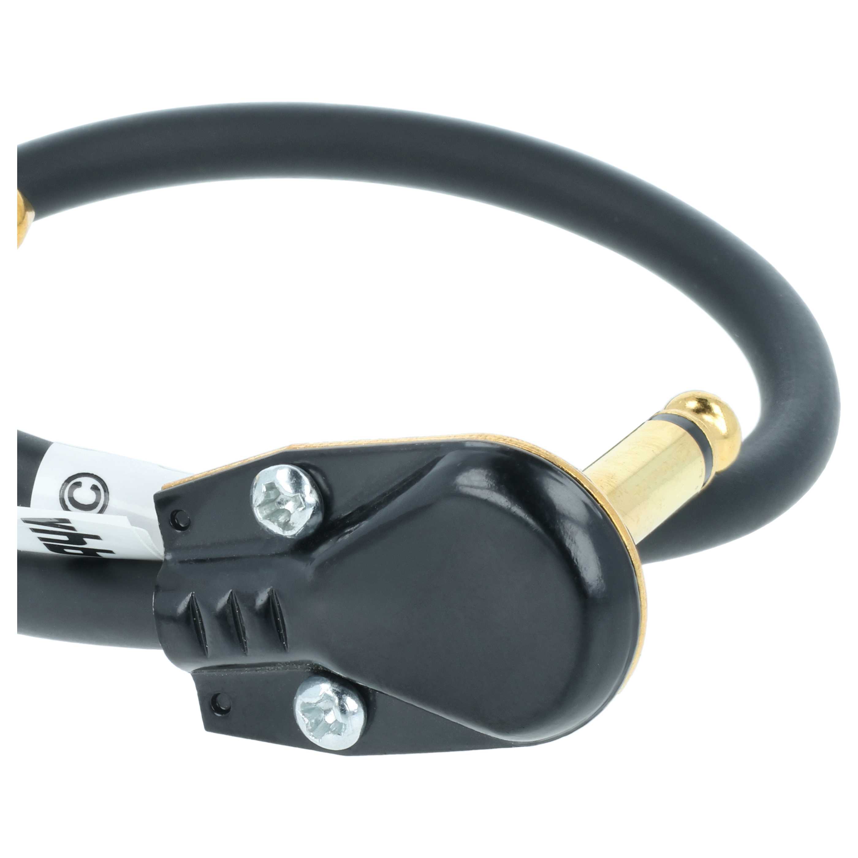 Câble de patch avec prise 6,35 mm pour pédale d'effet - Câble de guitare, 30 cm, plat, or / noir