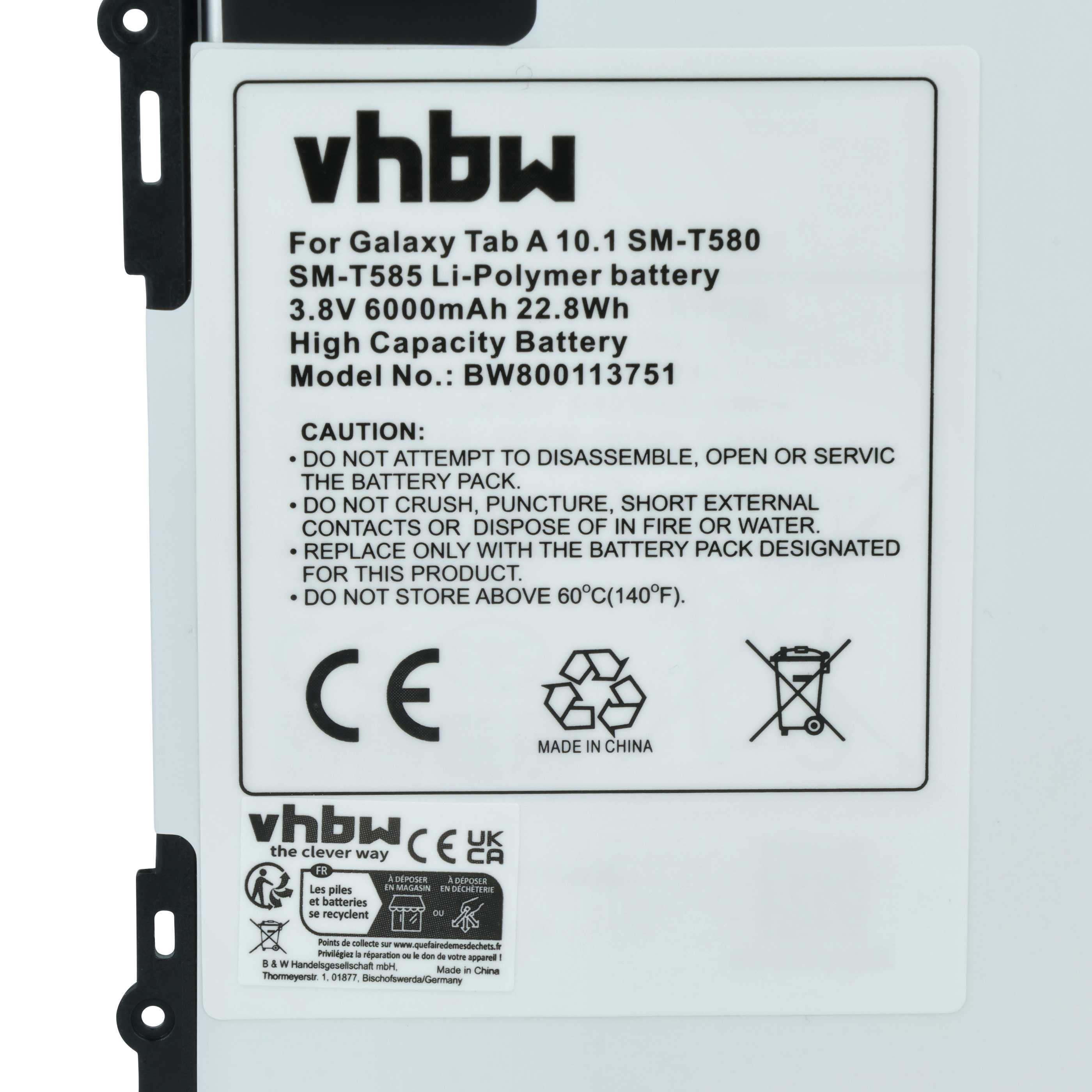 Batteria per tablet sostituisce Samsung GH43-04628A, EB-BT585ABE, EB-BT585ABA - 6000mAh 3,8V Li-Poly