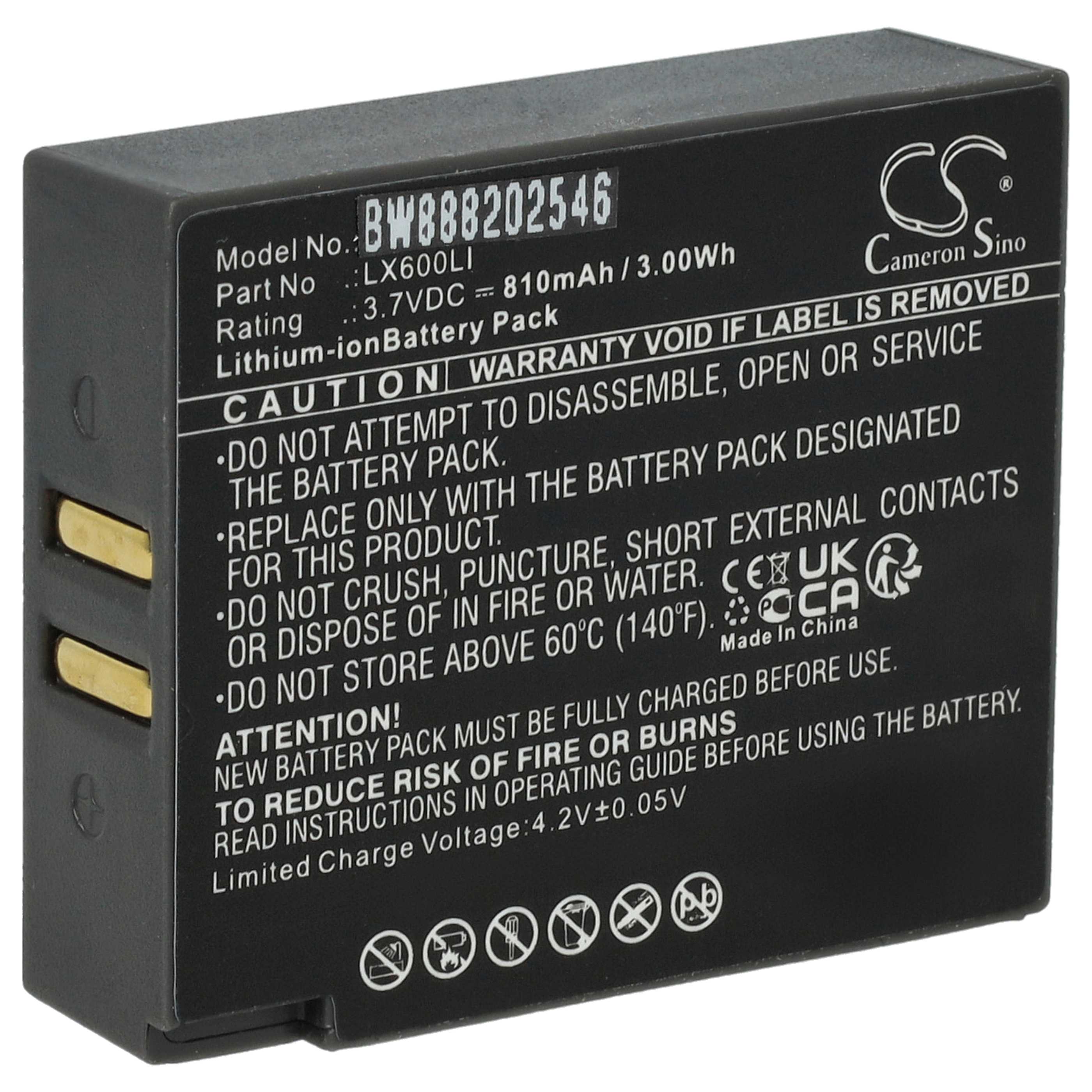 Batteria sostituisce Eartec LX600LI per auricolari cuffie - 810mAh 3,7V Li-Ion