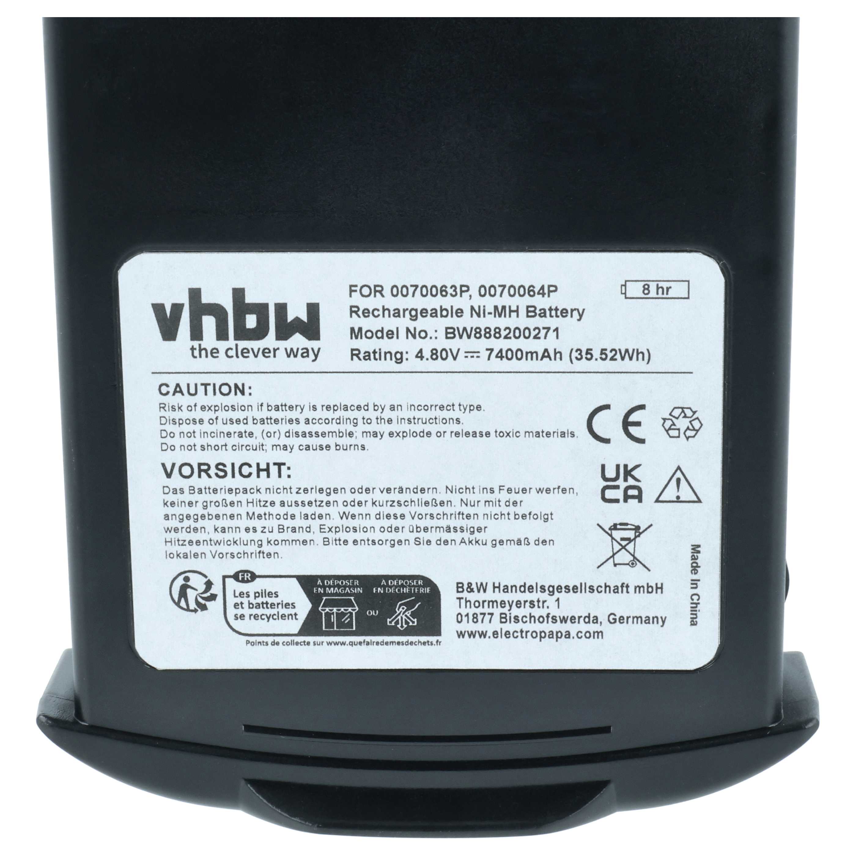 Batería reemplaza 3M 0070064P, 0070063P, 0851200P para equipo de respiración (7400 mAh, 4,8 V, NiMH)