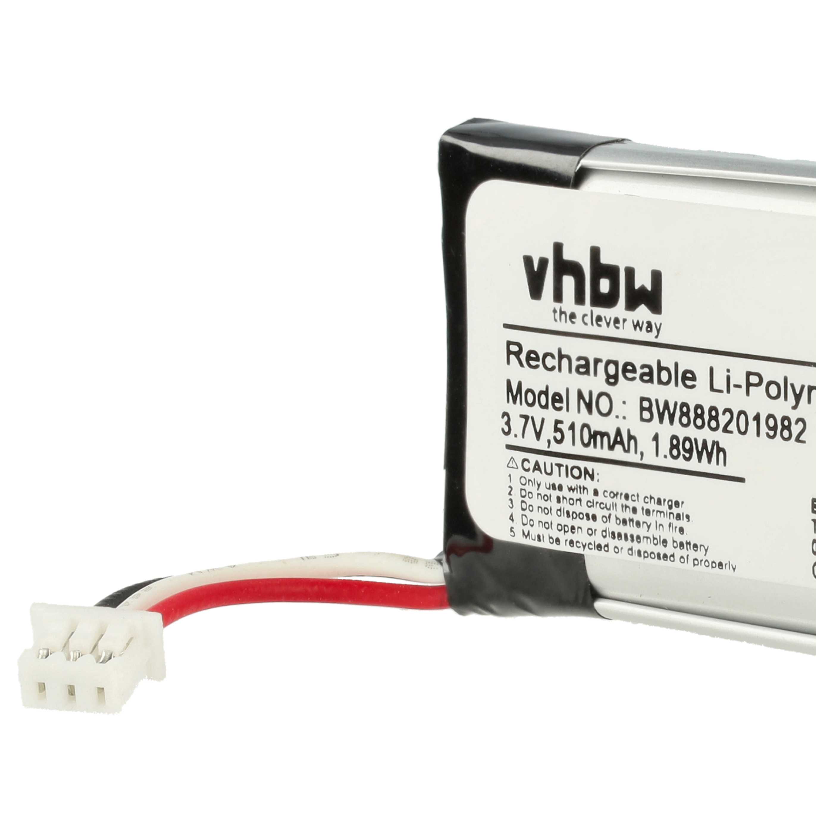 5x Akumulator do słuchawek bezprzewodowych zamiennik Plantronics 211425-01, 202555-01 - 510 mAh 3,7 V LiPo