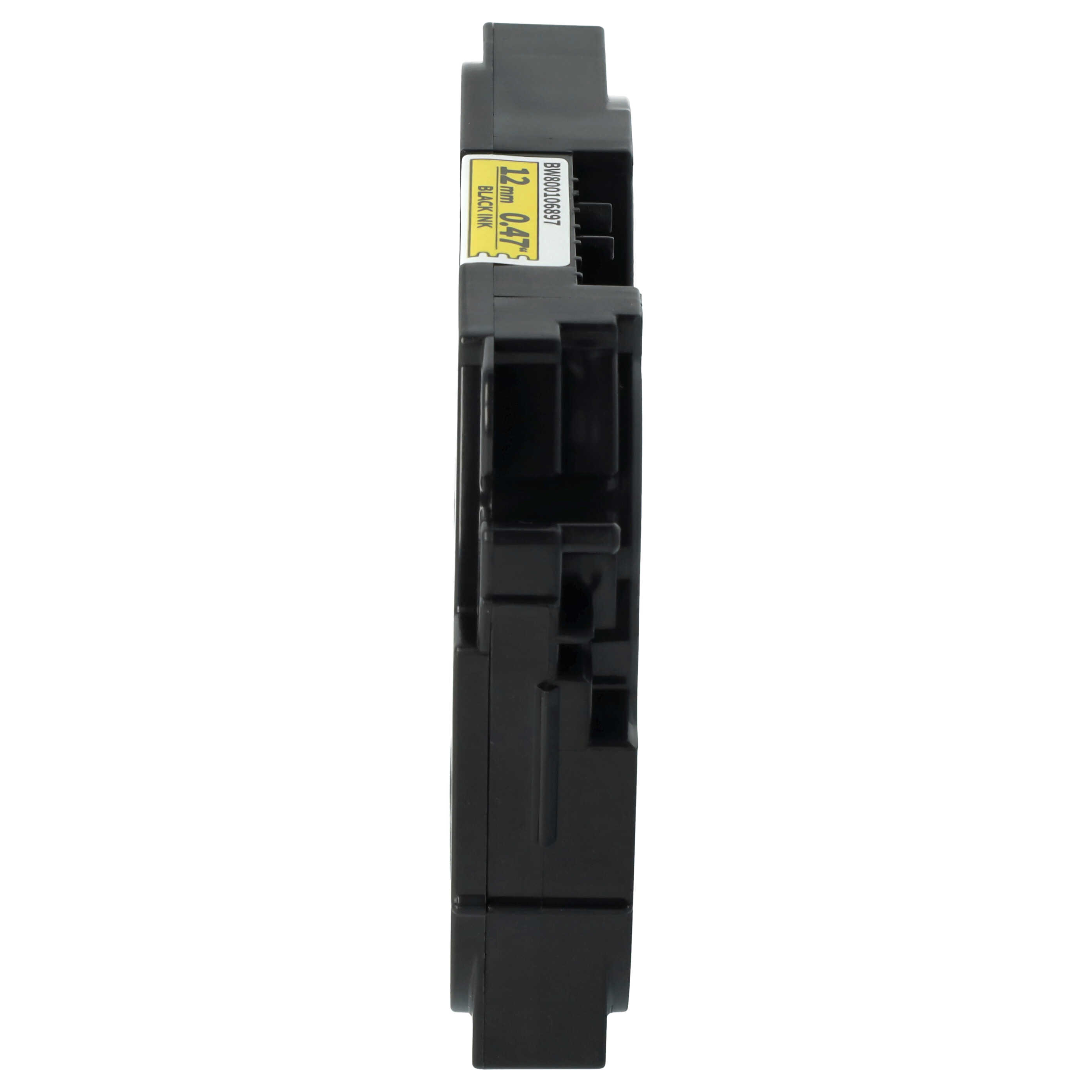 Label Tape as Replacement for Brother TZ-631, TZE-631 - 12 mm Black to Yellow