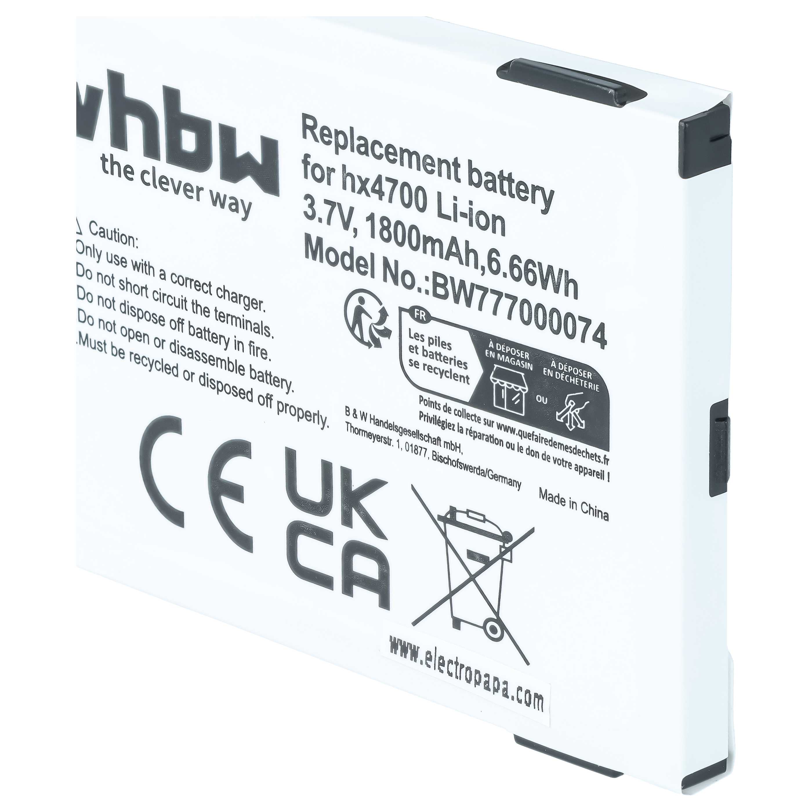 Akumulator do telefonu smartfona zamiennik HP 359113-001, 359498-001, 290483-B21 - 1800 mAh 3,7 V Li-Ion
