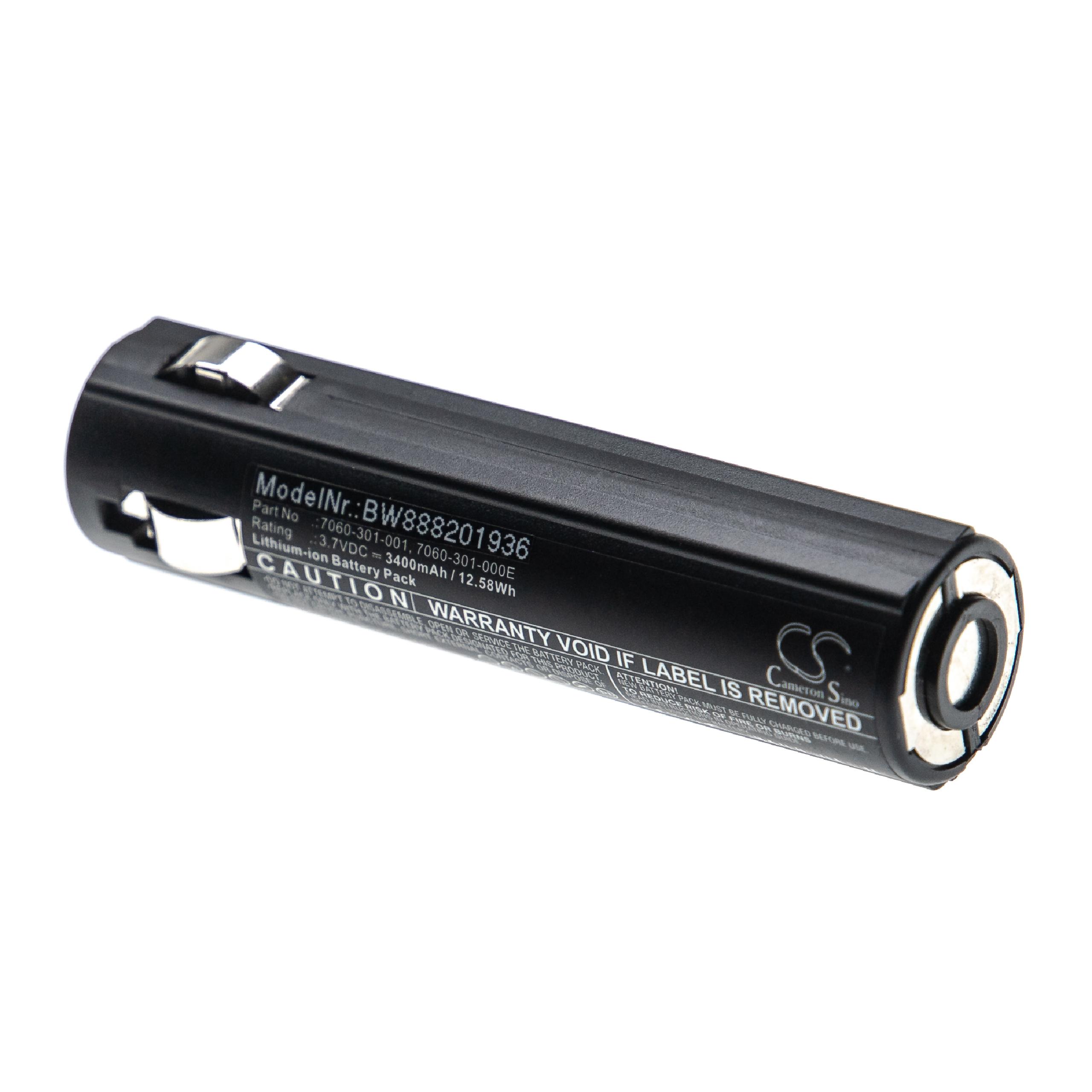 Batterie pour Peli 7060, 7069, 7060-301-000-1, 7060-301-000E, 7060-301-001 pour lampe de poche - 3400mAh 3,7V 