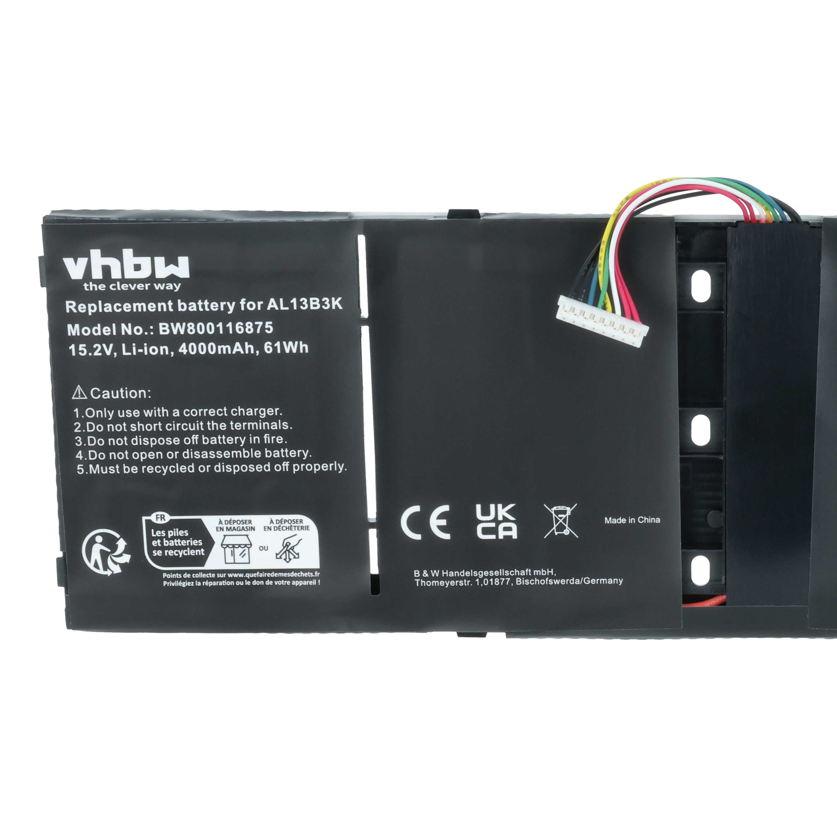 Akumulator do laptopa zamiennik Acer 4ICP6/60/78, 41CP6/60/80, 41CP6/60/78 - 4000 mAh 15 V Li-Ion, czarny
