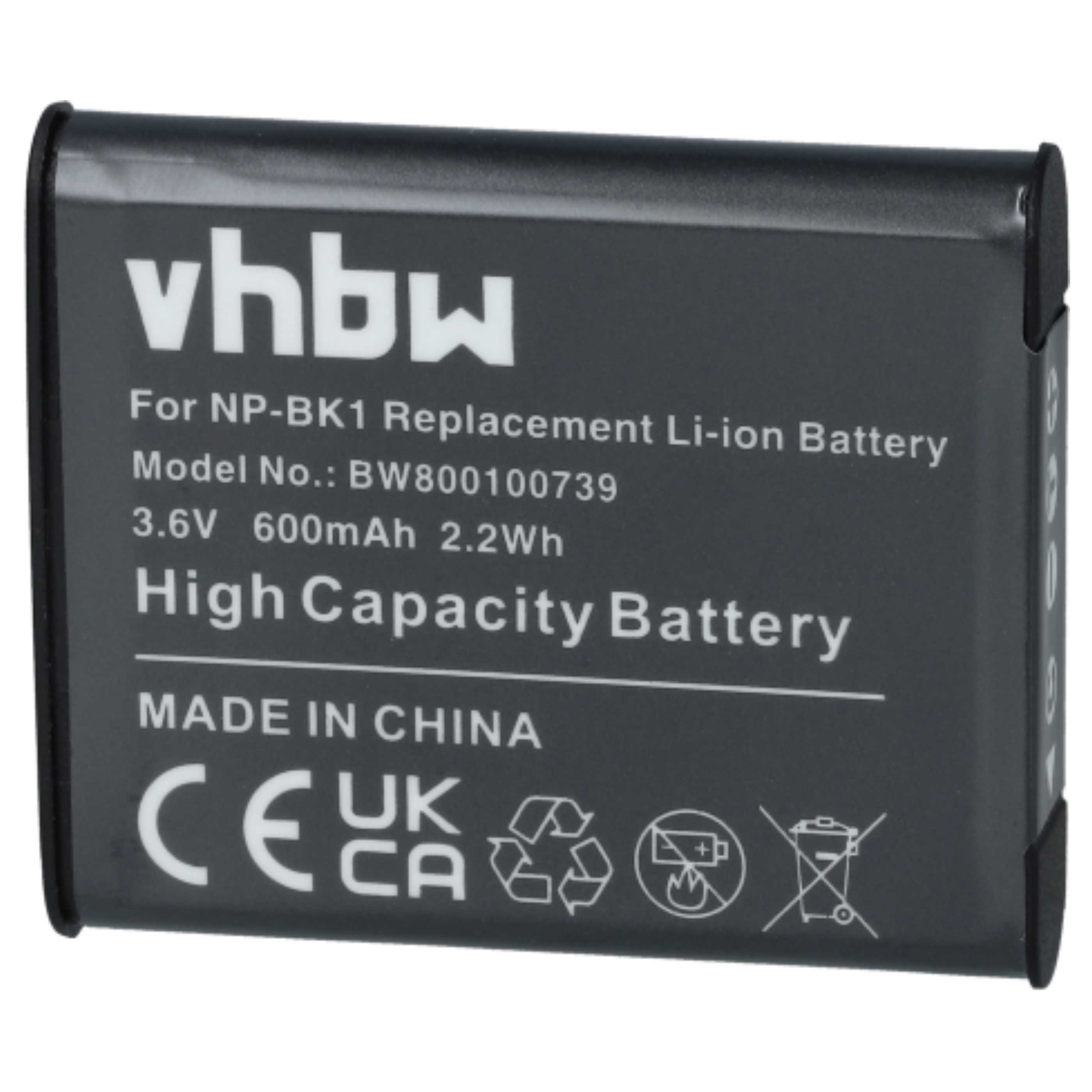 3x Battery replaces Sony NP-FK1, NP-BK1 - 600mAh, 3.6V, Li-Ion