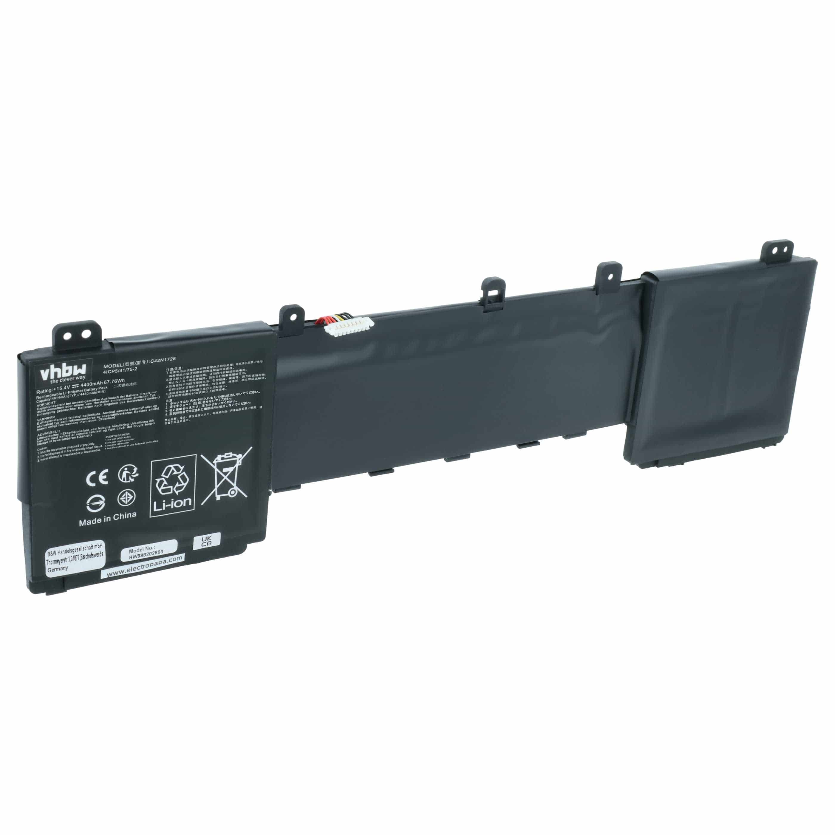 Akumulator do laptopa zamiennik Asus C42N1728, C41N1728, 0B200-02520100 - 4400 mAh 15,4 V LiPo