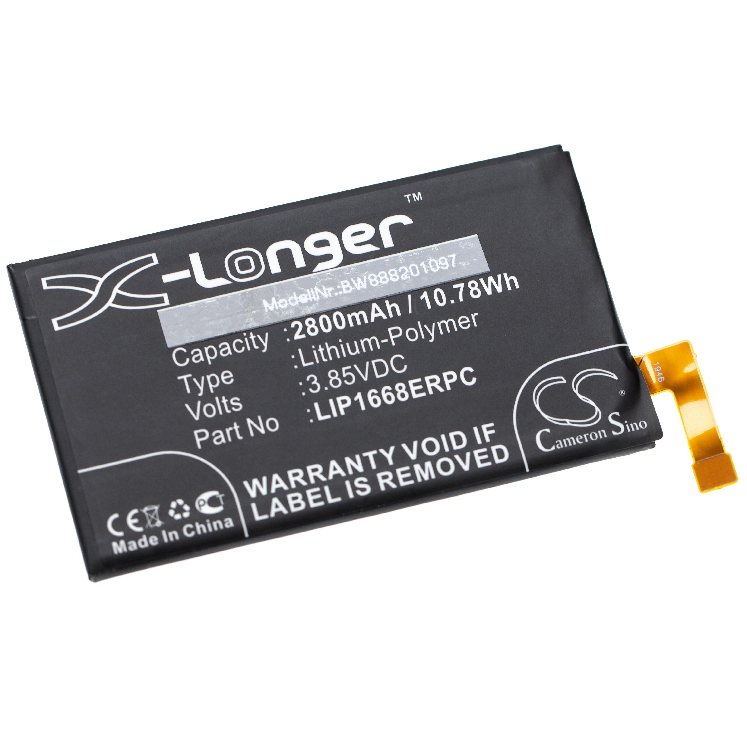 Mobile Phone Battery Replacement for Sony LIP1668ERPC - 2800mAh 3.85V Li-polymer