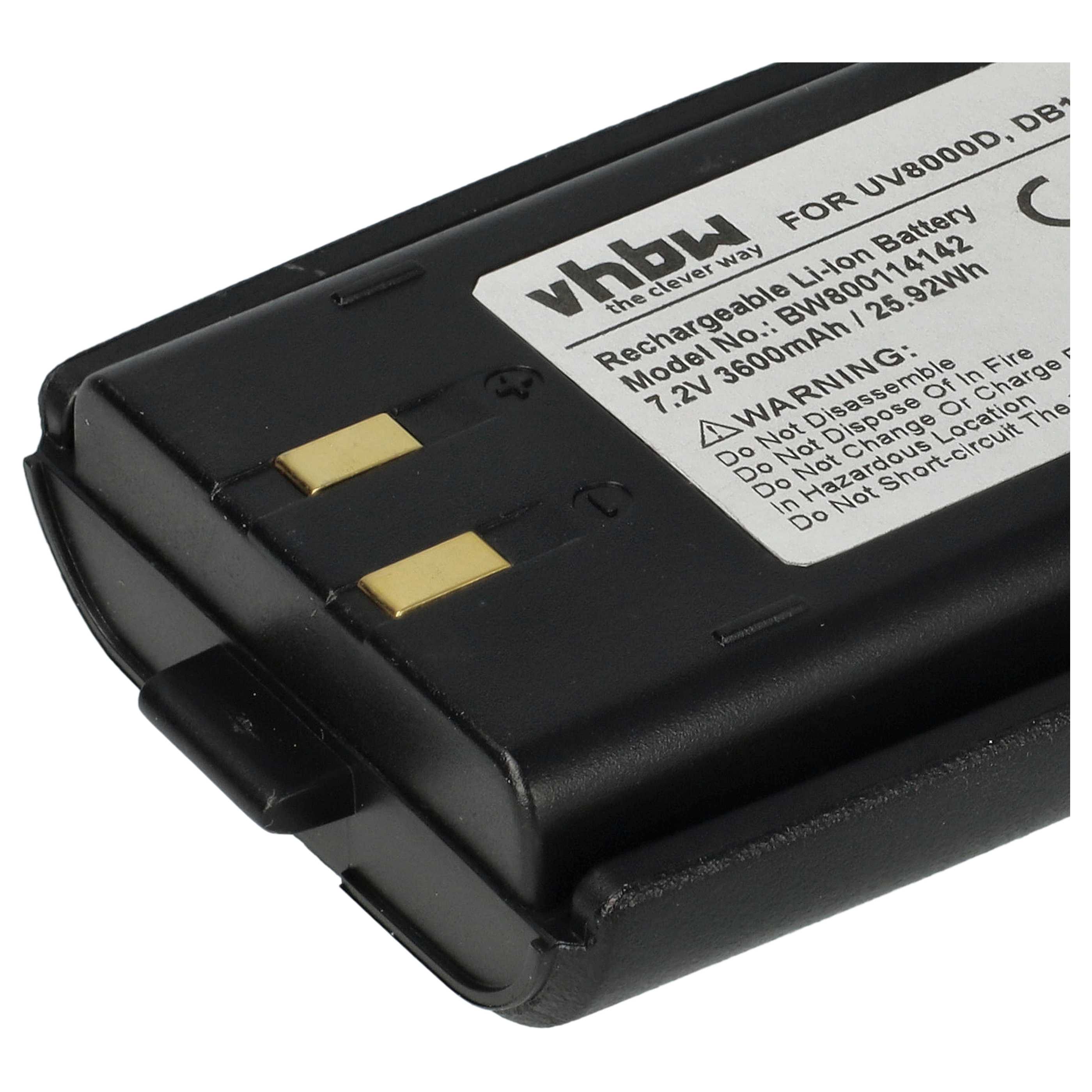 Radio Battery replaces UV8000D, DB10 - 3600 mAh 7.2 V Li-Ion