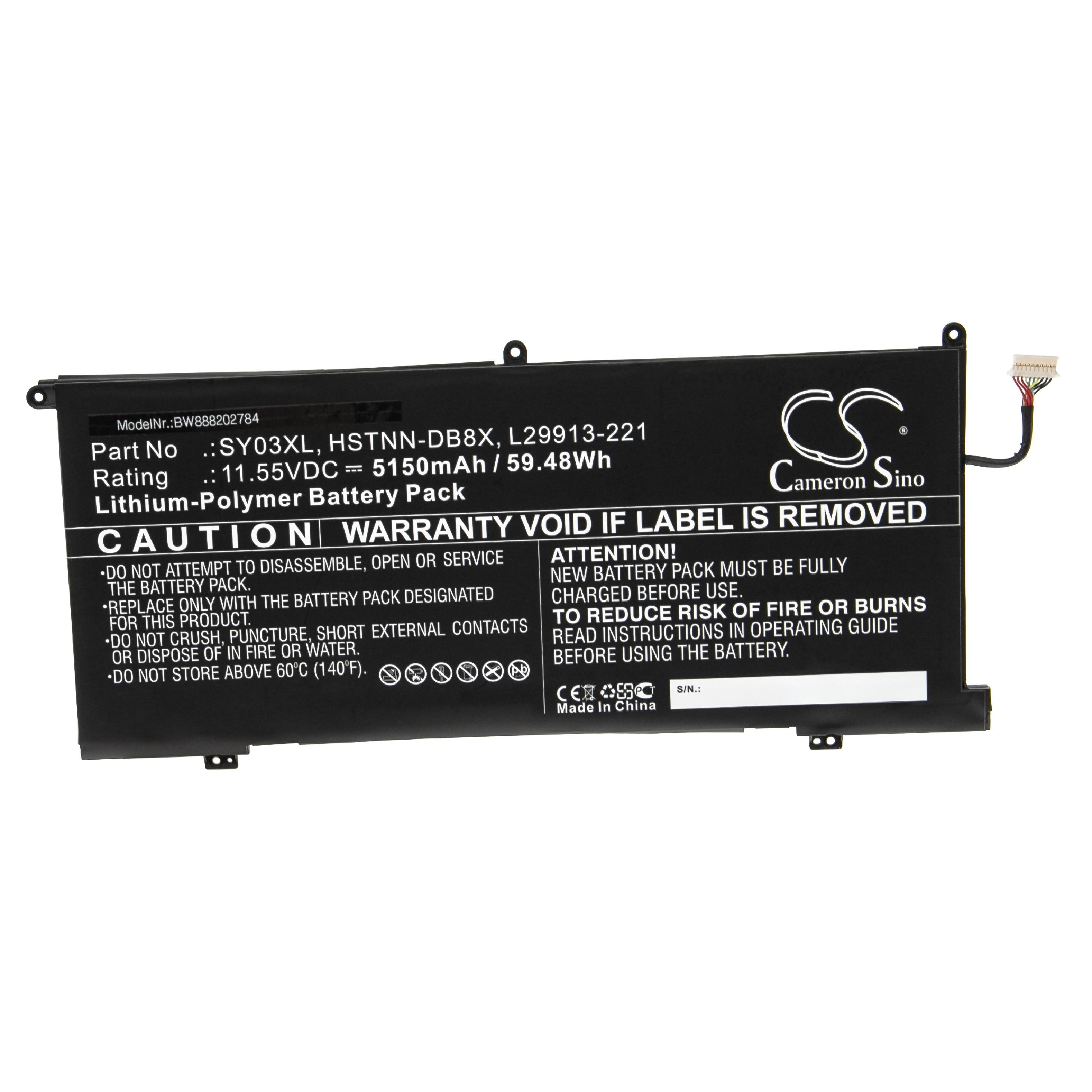 Akumulator do laptopa zamiennik HP HSTNN-DB8X, L29913-221, L29959-002, L29913-2C1 - 5150 mAh 11,55 V LiPo