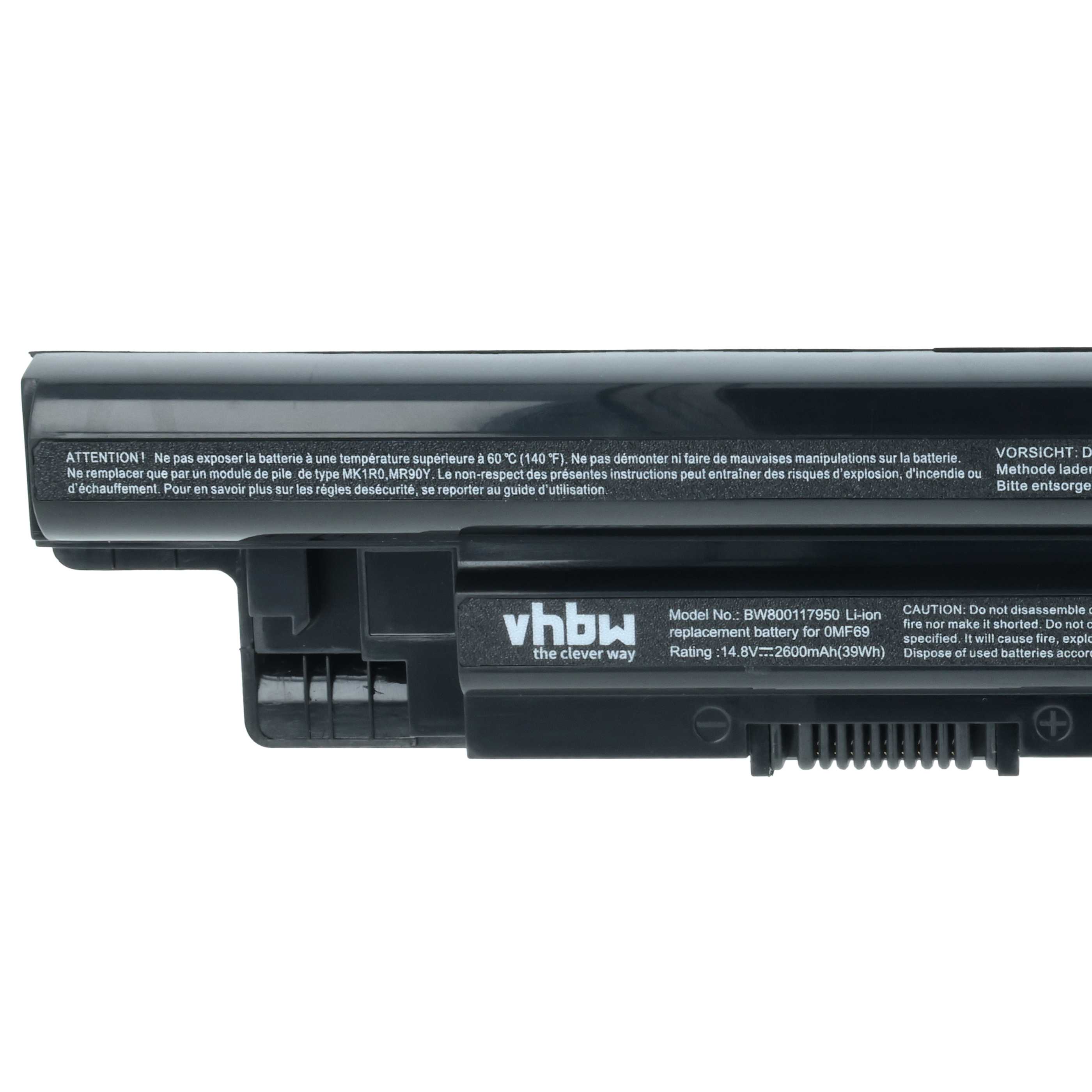 Batteria sostituisce Dell 312-1387, 24DRM, 0MF69, 312-1392, 312-1390 per notebook - 2600mAh 14,8V Li-Ion nero