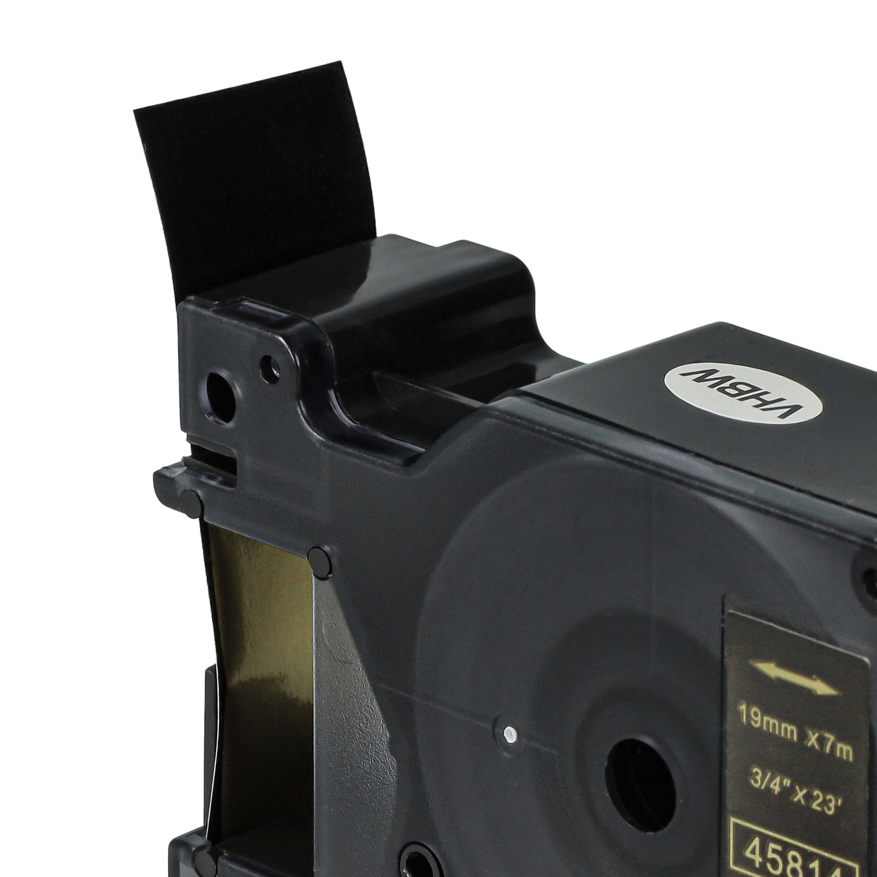 Label Tape replaces Dymo D1, 45814 - 19 mm Gold to Black