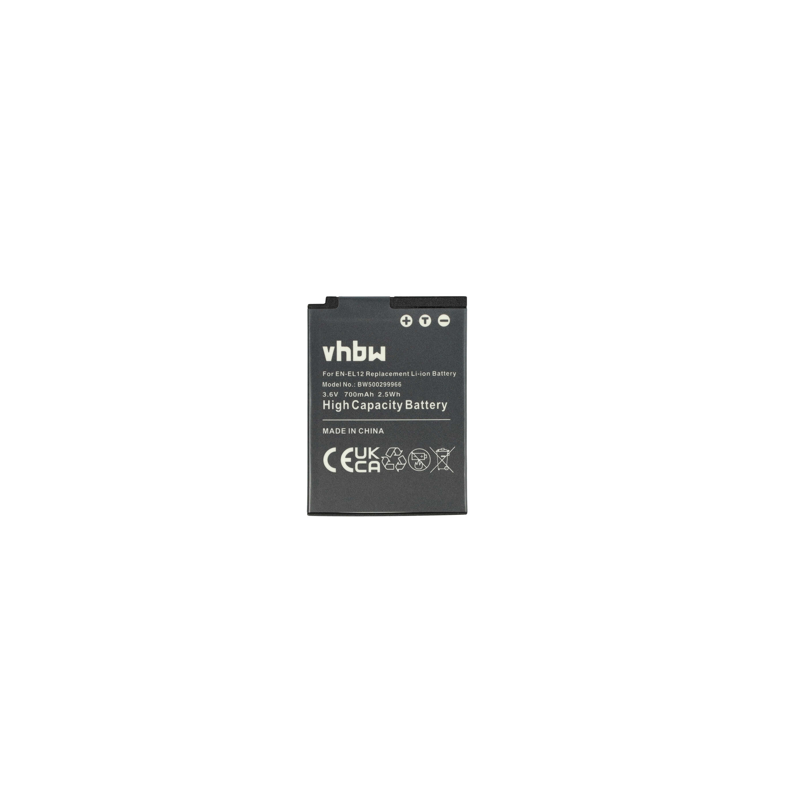 3x Battery replaces Nikon EN-EL12 - 700mAh, 3.6V, Li-Ion