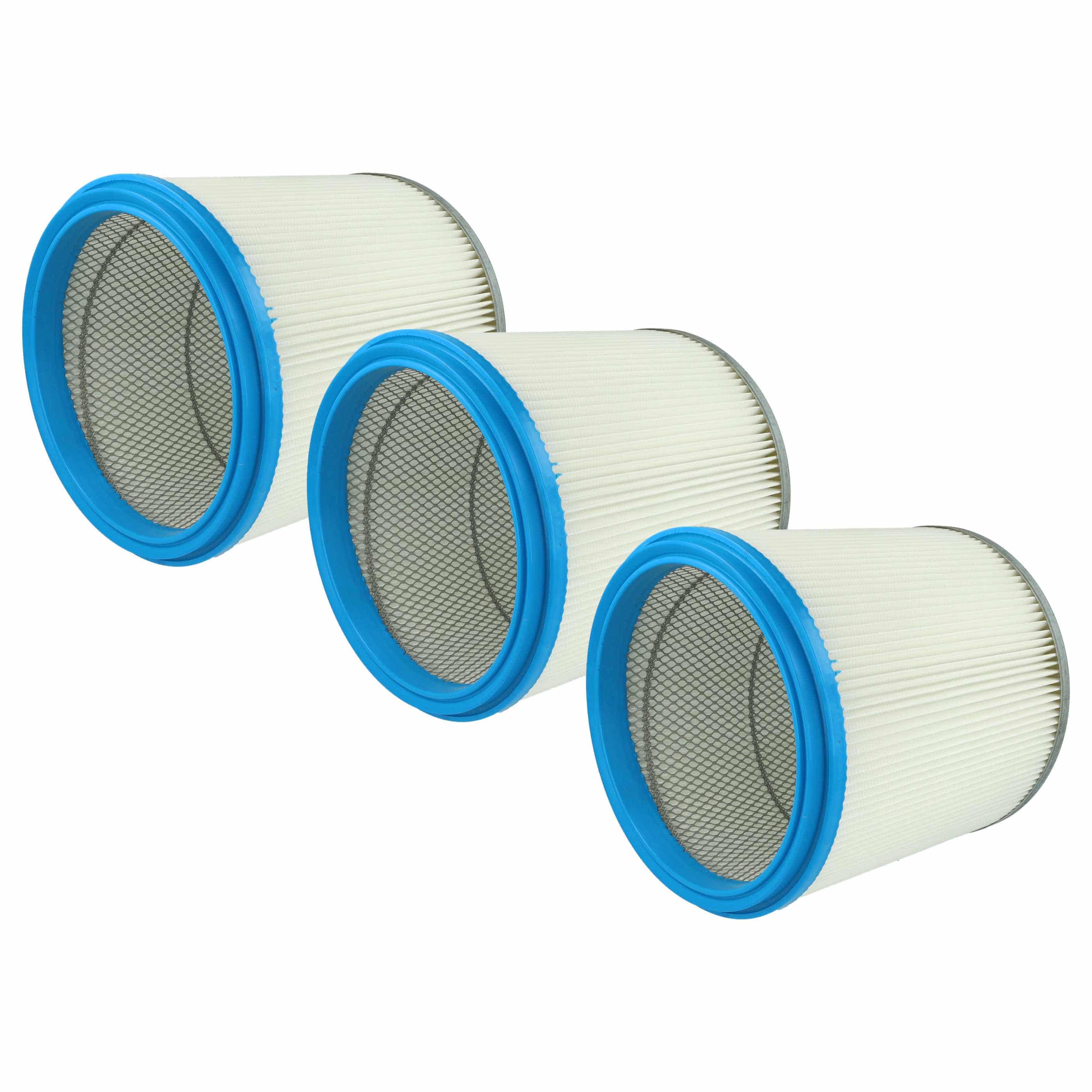 3x cartridge filter replaces Bosch 2607432008 for Bosch Vacuum Cleaner, white / silver / blue